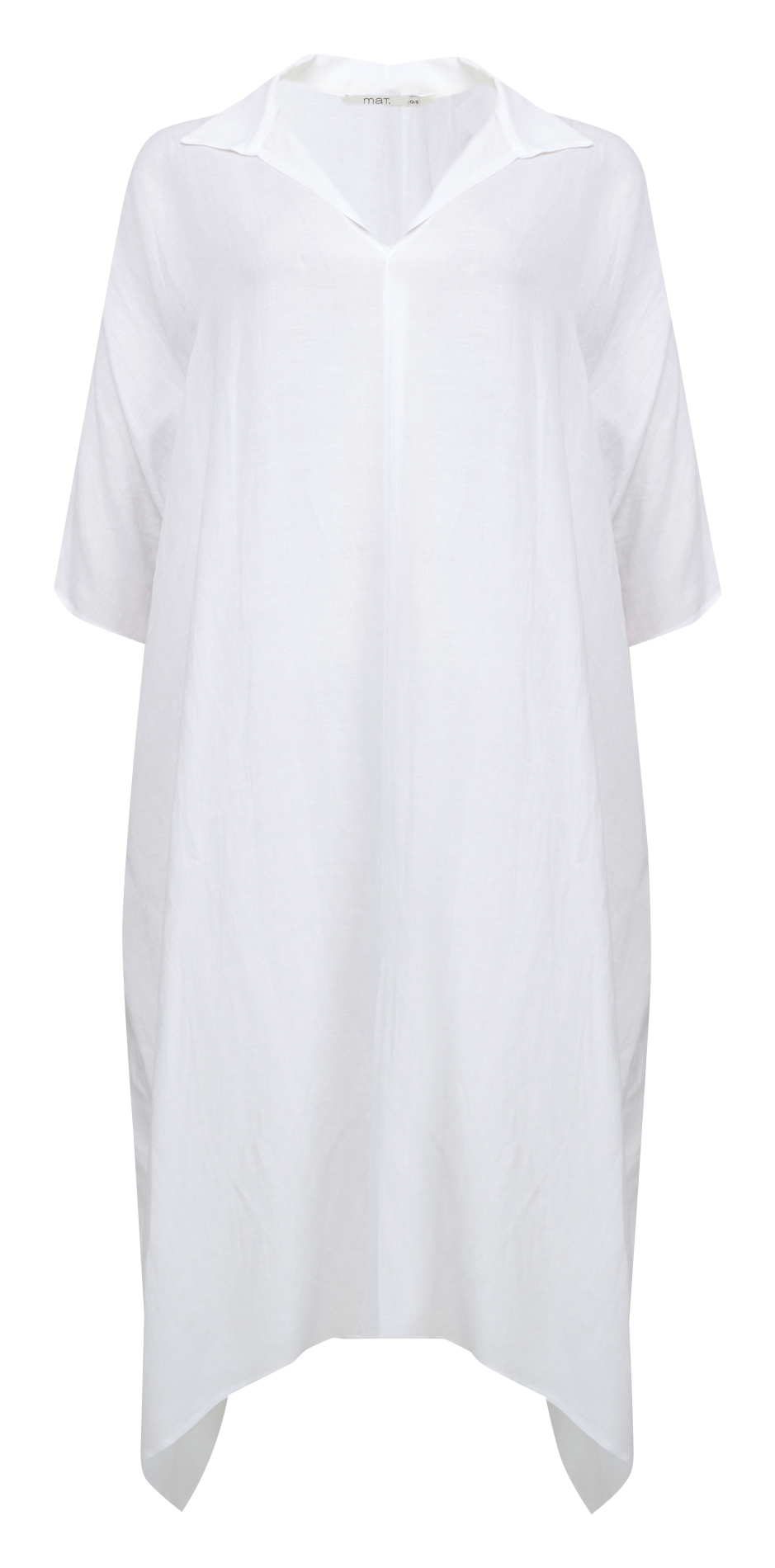 Robe tunique midi col V MAT FASHION Blanc