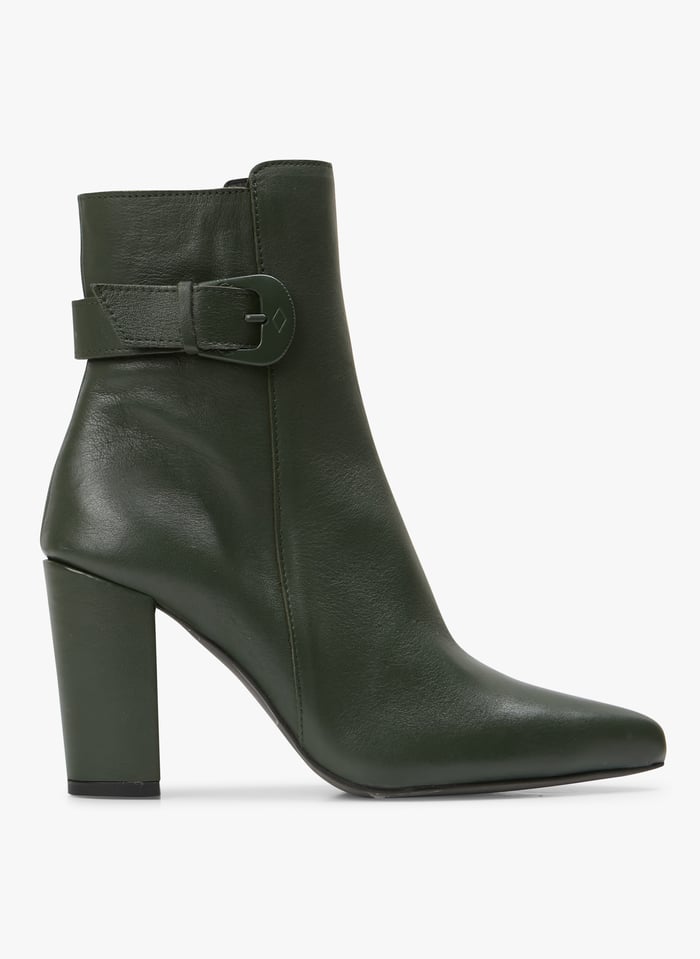 Bottines talon en cuir Vert