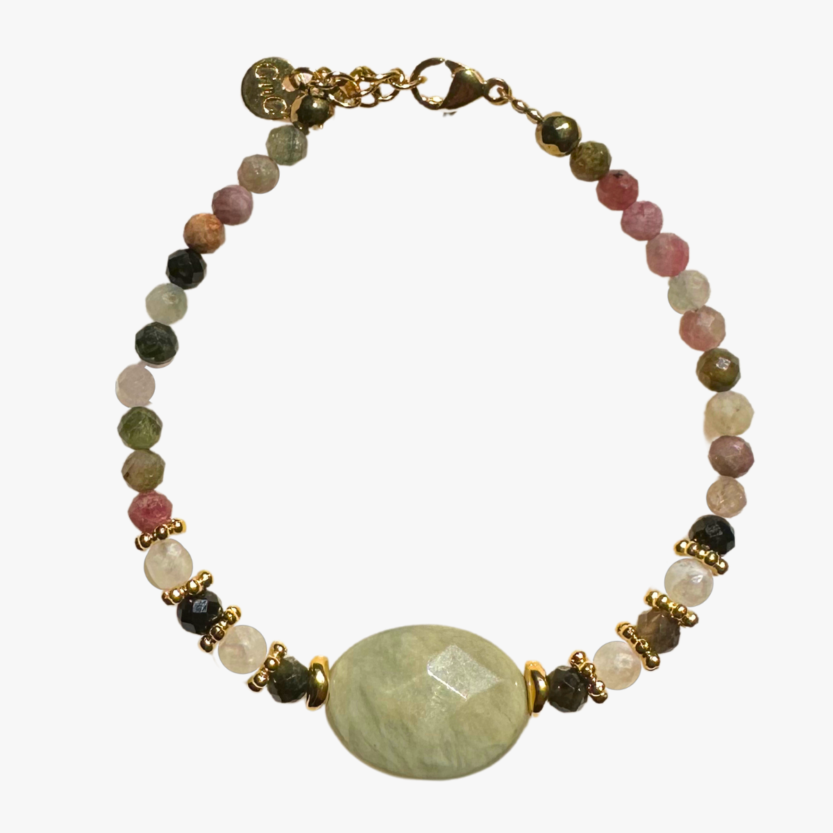 Tourmaline and rutile quartz bracelet GINANDGER Blue