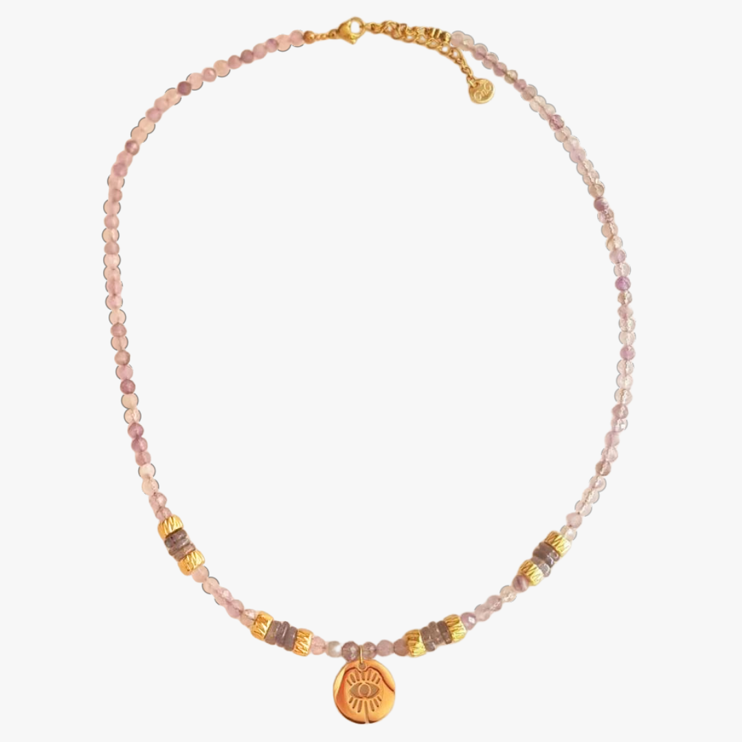 Amethyst necklace GINANDGER Purple