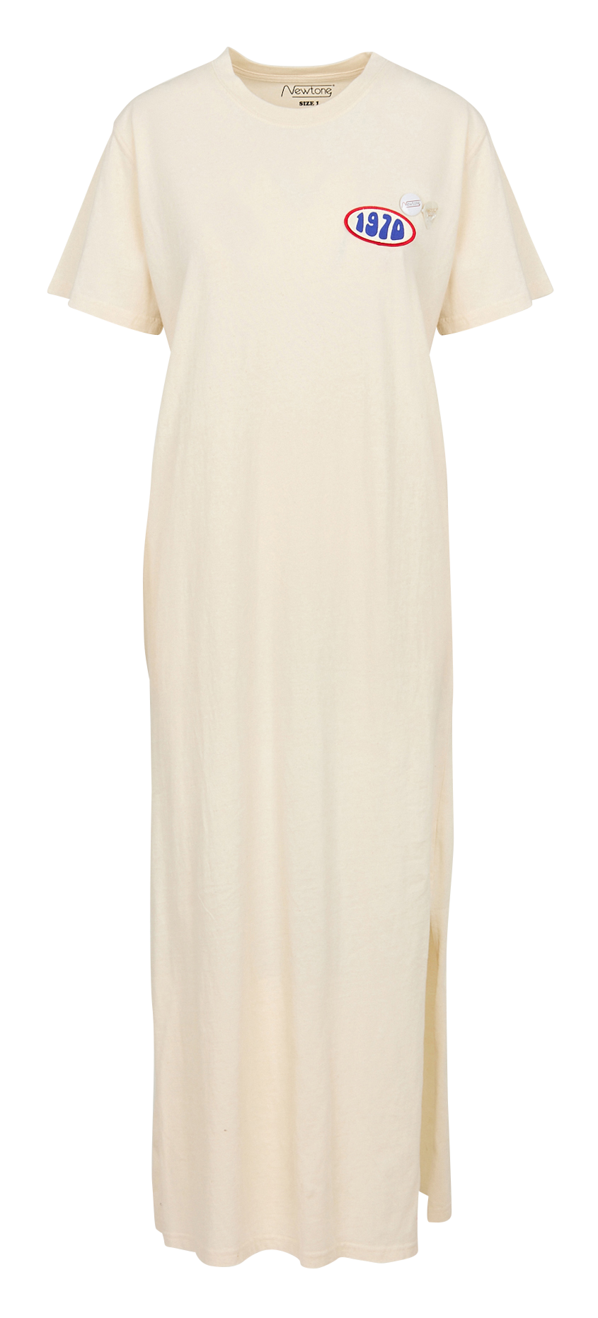 Robe longue col rond en coton NEWTONE Beige