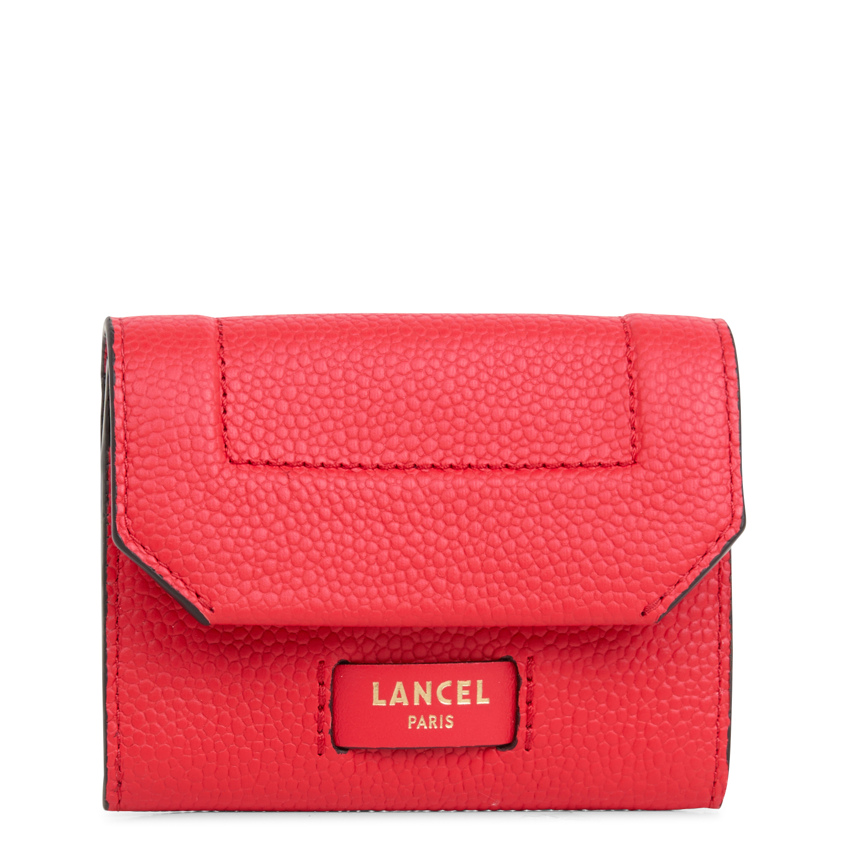 Mini portefeuille en cuir grainé  LANCEL Rouge