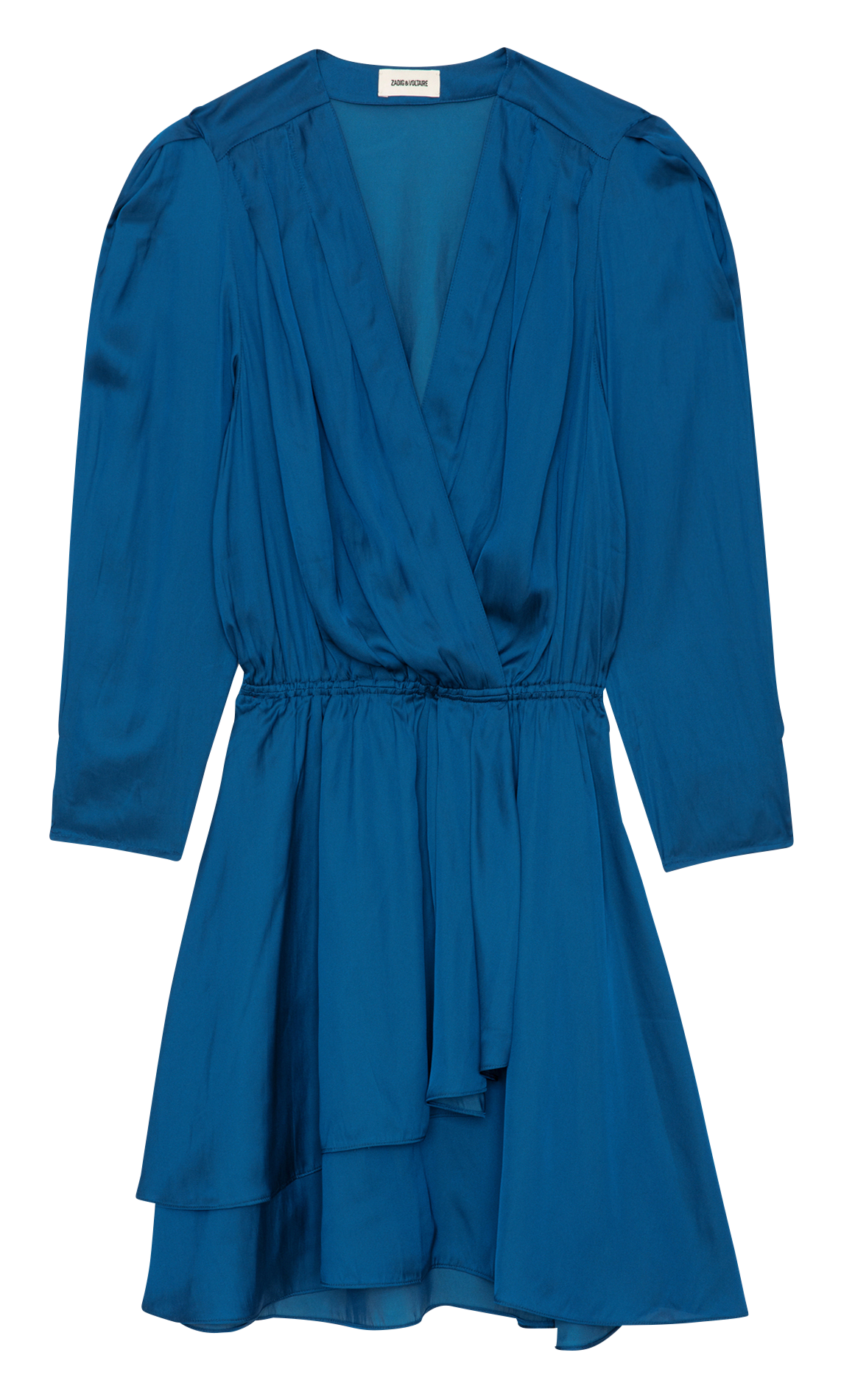Robe courte droite col V en fibres recyclées mélangées ZADIG&VOLTAIRE Bleu