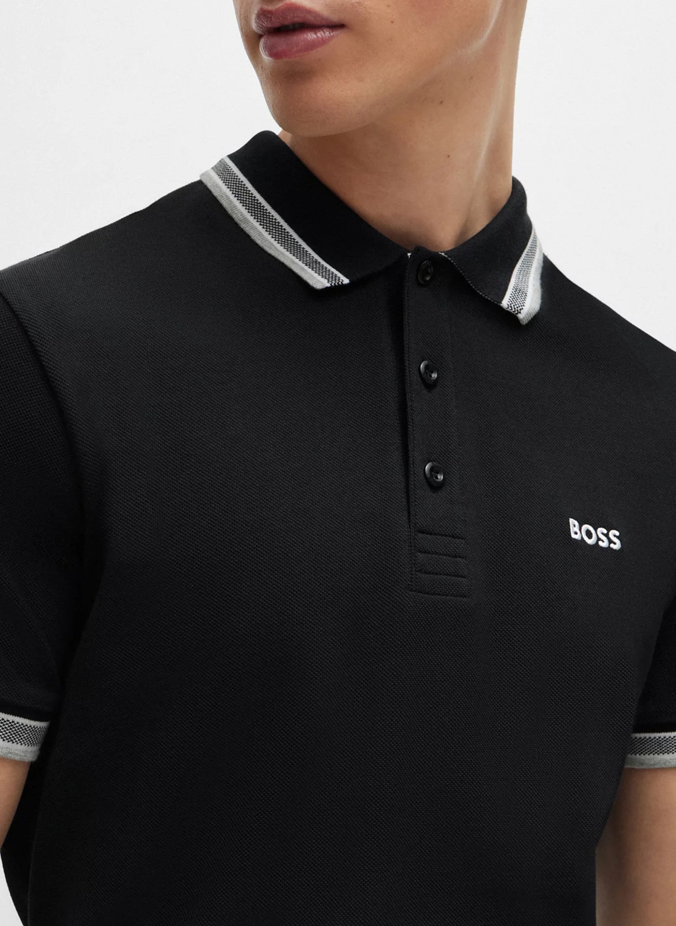 Regular-fit cotton polo shirt BOSS Black