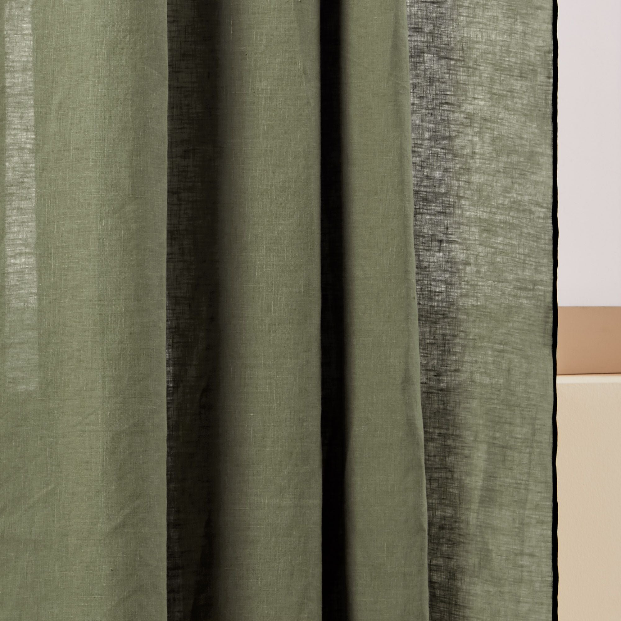 Curtain with gathered trim MADURA Green
