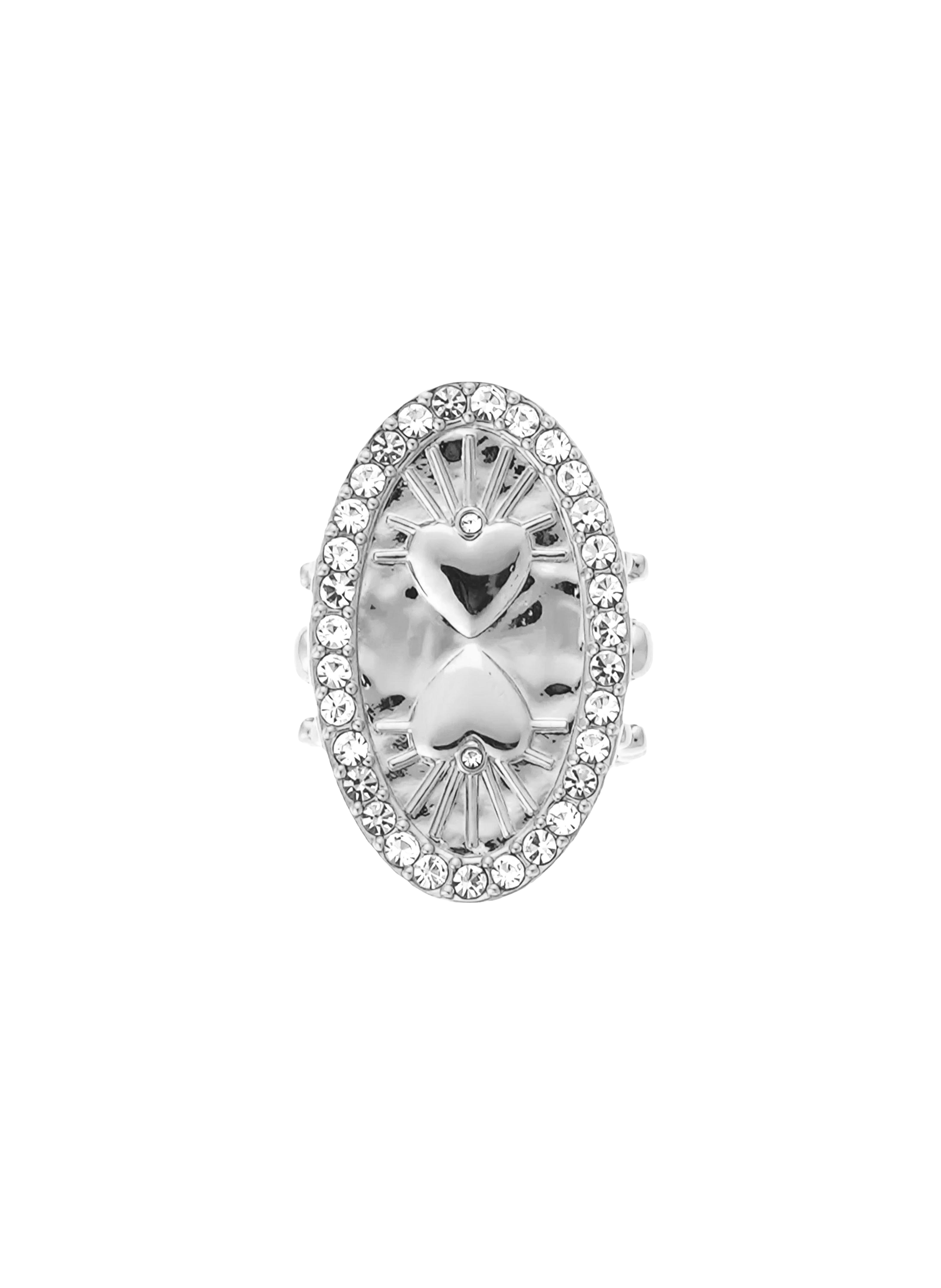 Adjustable ring with central cabochon HIPANEMA Silver