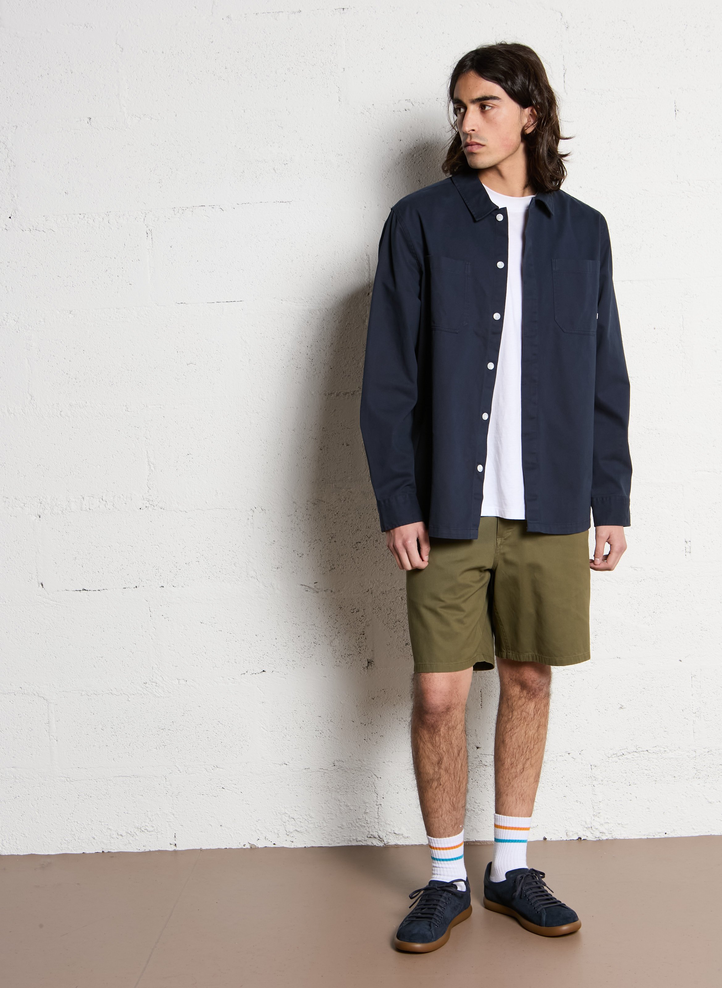 Straight cotton shorts FARAH Green