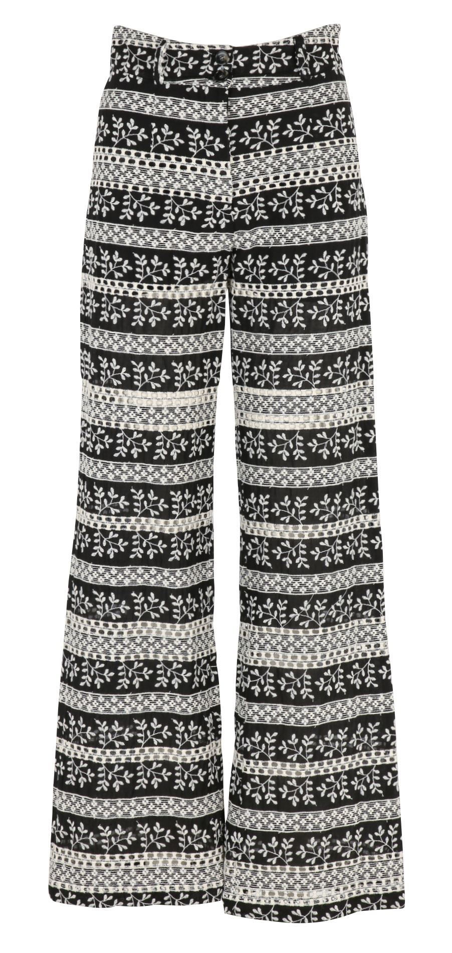 Pantalon droit brodé  SOPHIE+LUCIE Noir