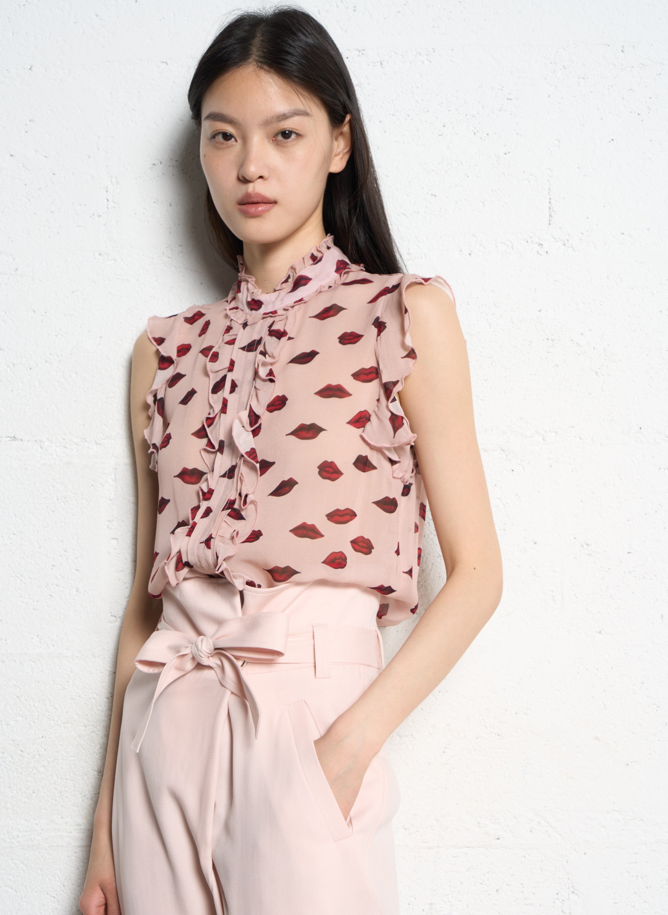 Printed straight top  IKKS Pink