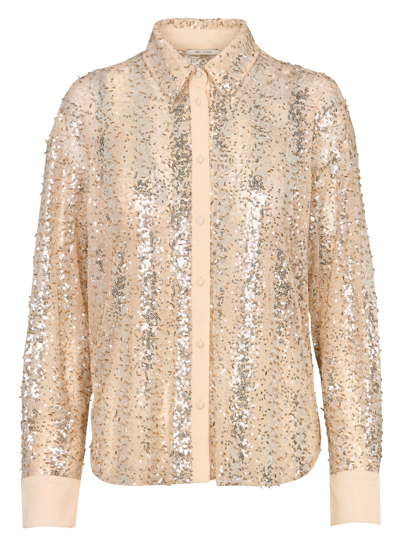 Straight shirt with rhinestones and pearls IKKS Golden