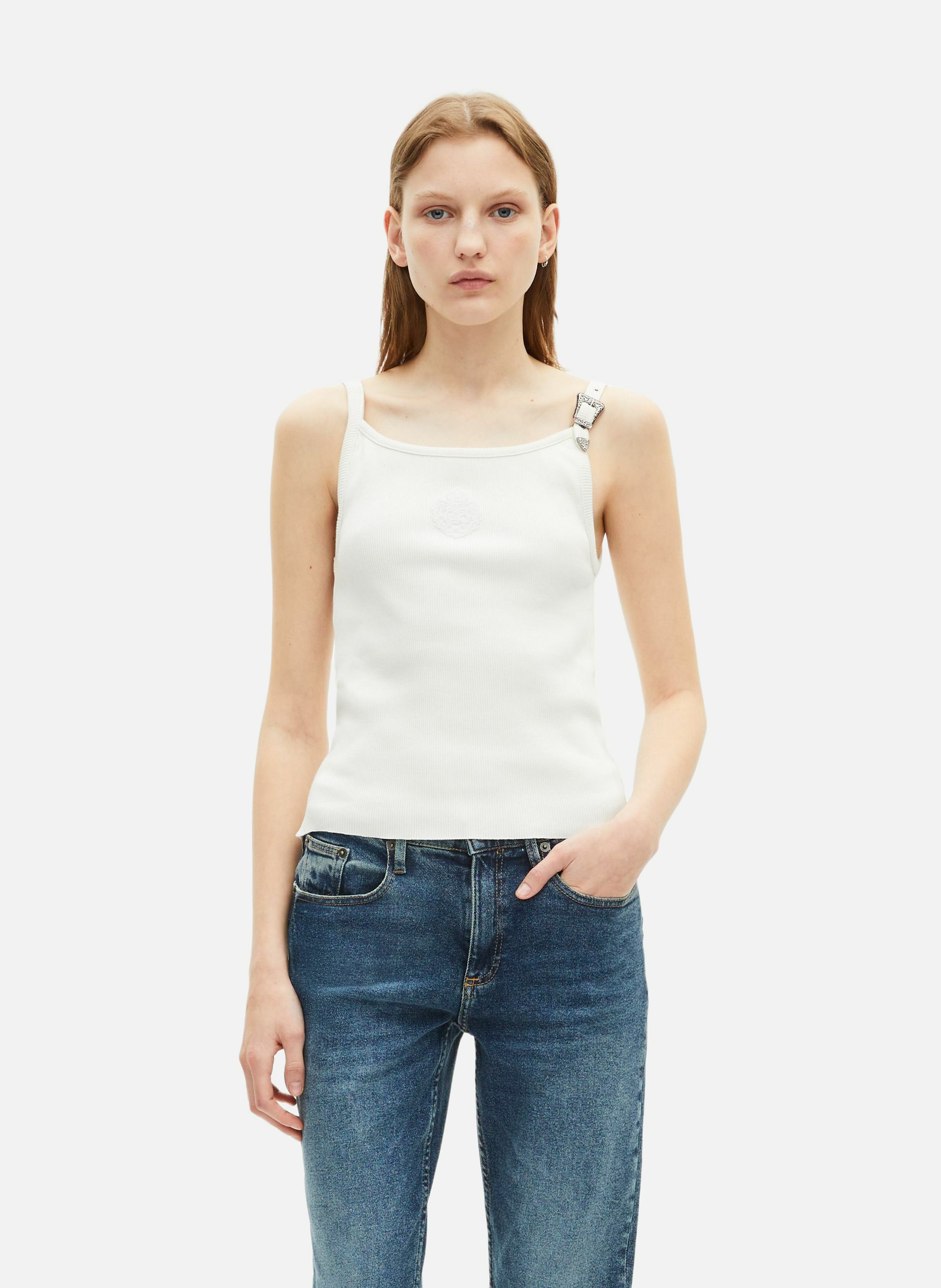 Ribbed Fitted Tank Top THE KOOPLES Beige