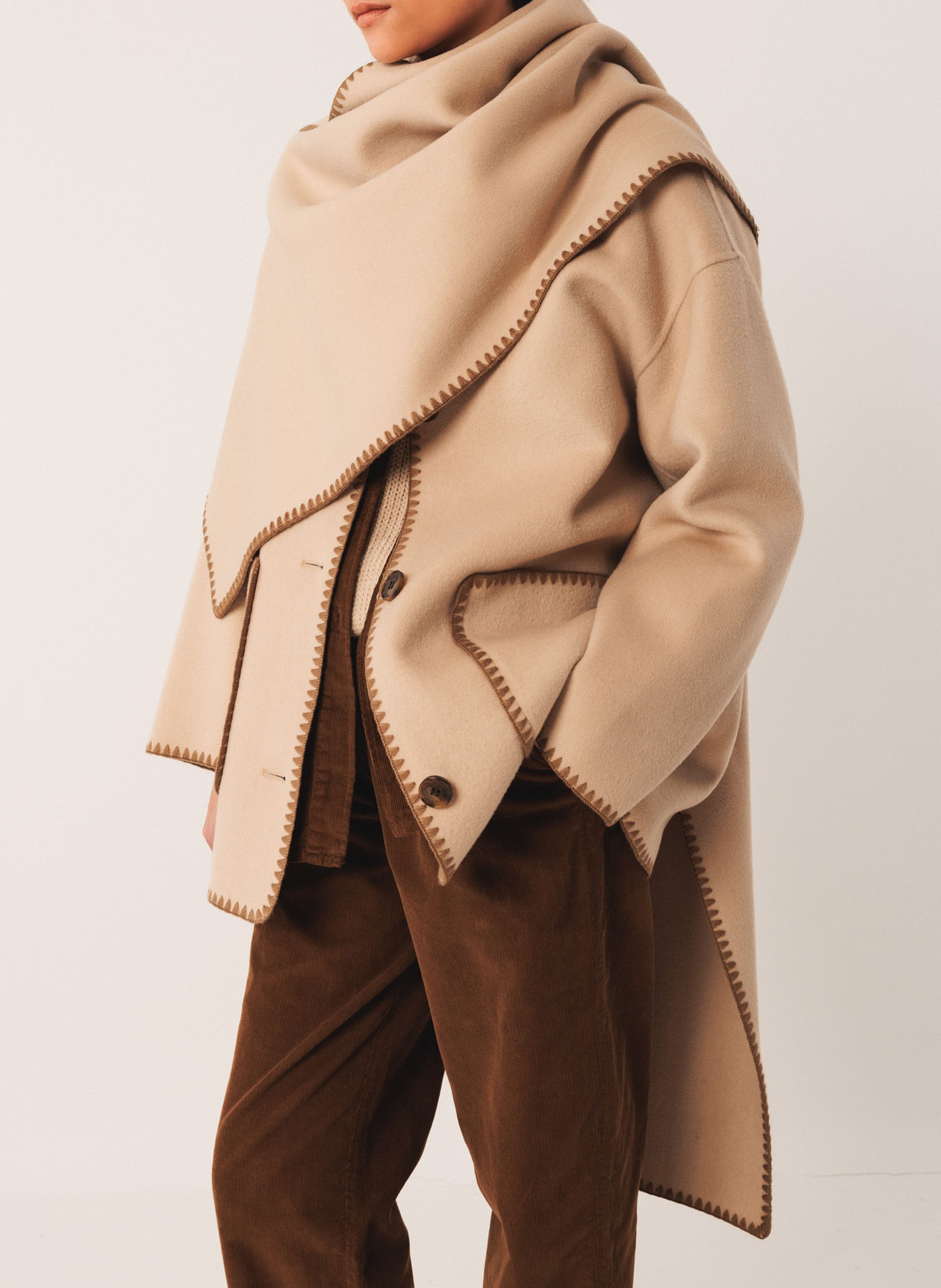 Veste droite en laine mélangée INDI & COLD Argent