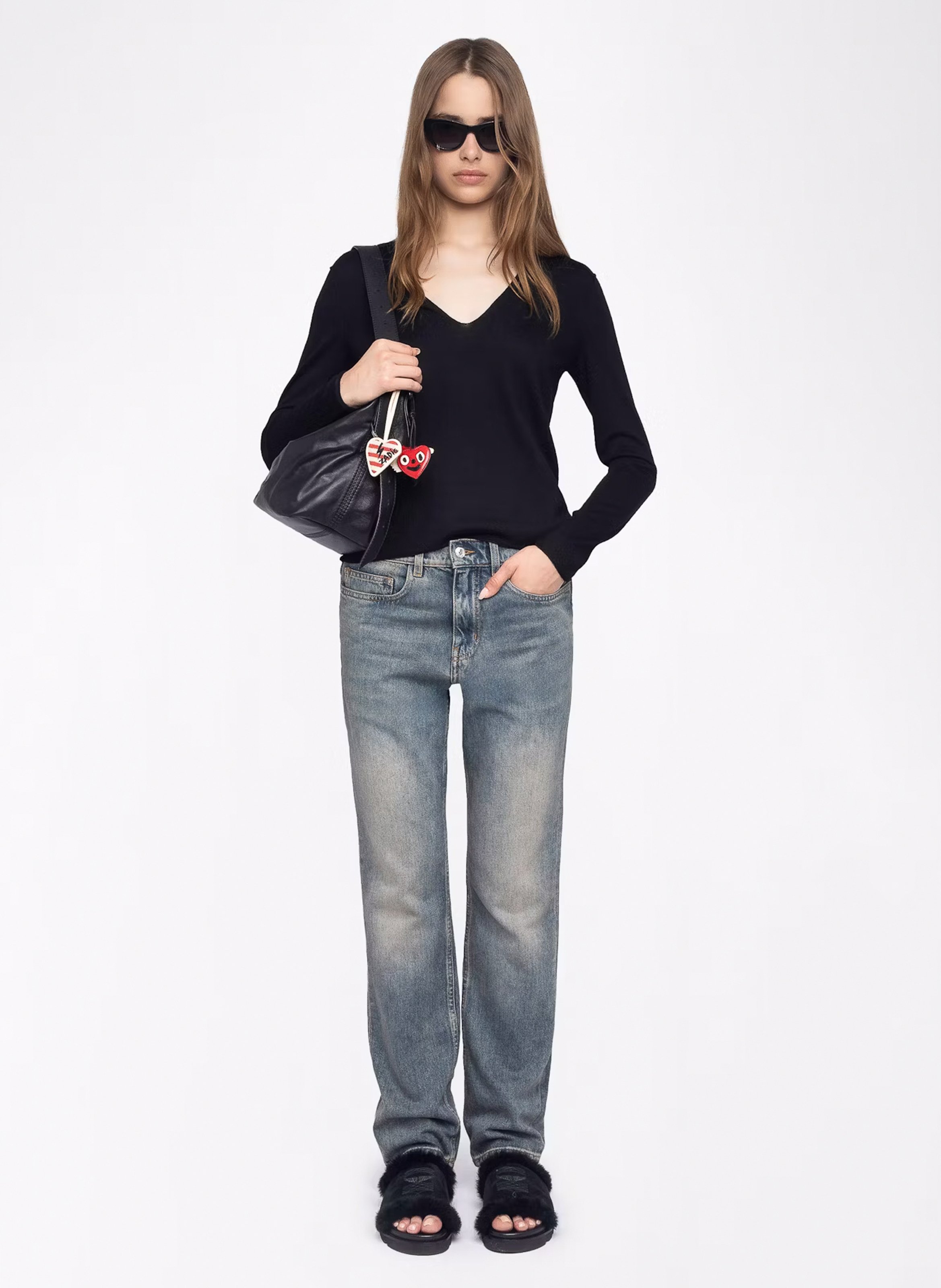 Pull droit en laine ZADIG&VOLTAIRE Noir