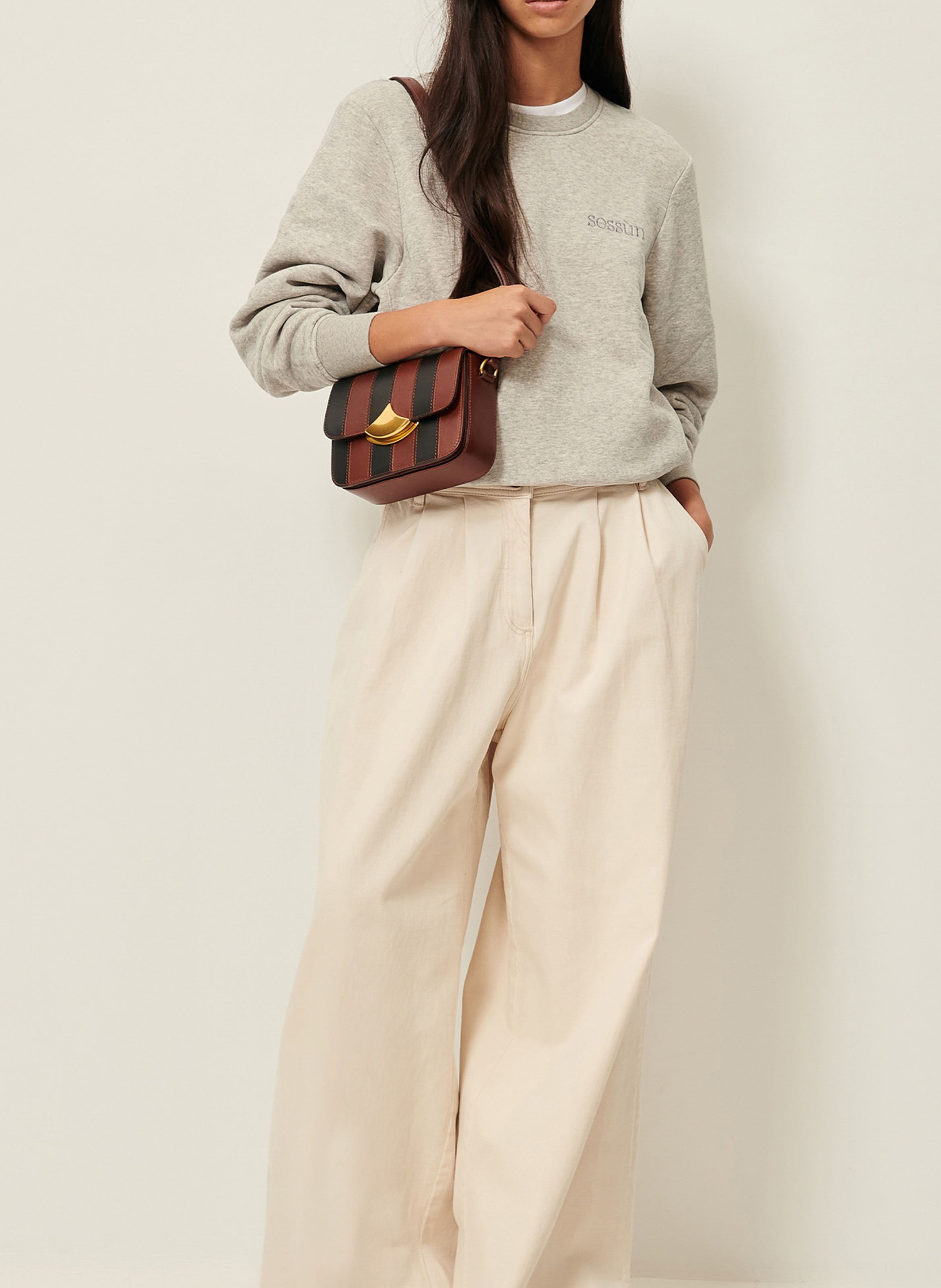 Cotton-mix round-neck sweatshirt SESSUN Grey