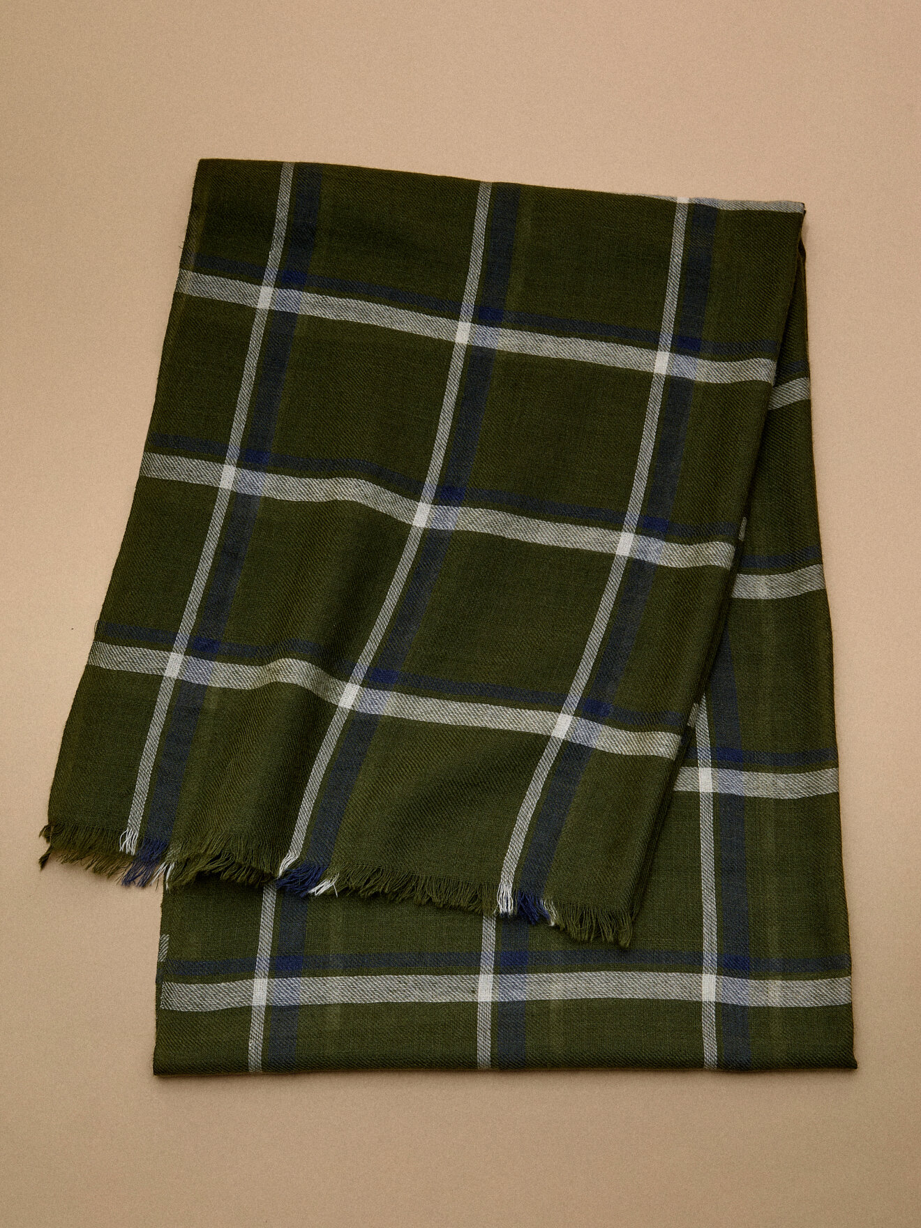 Wool plaid scarf CYRILLUS Green