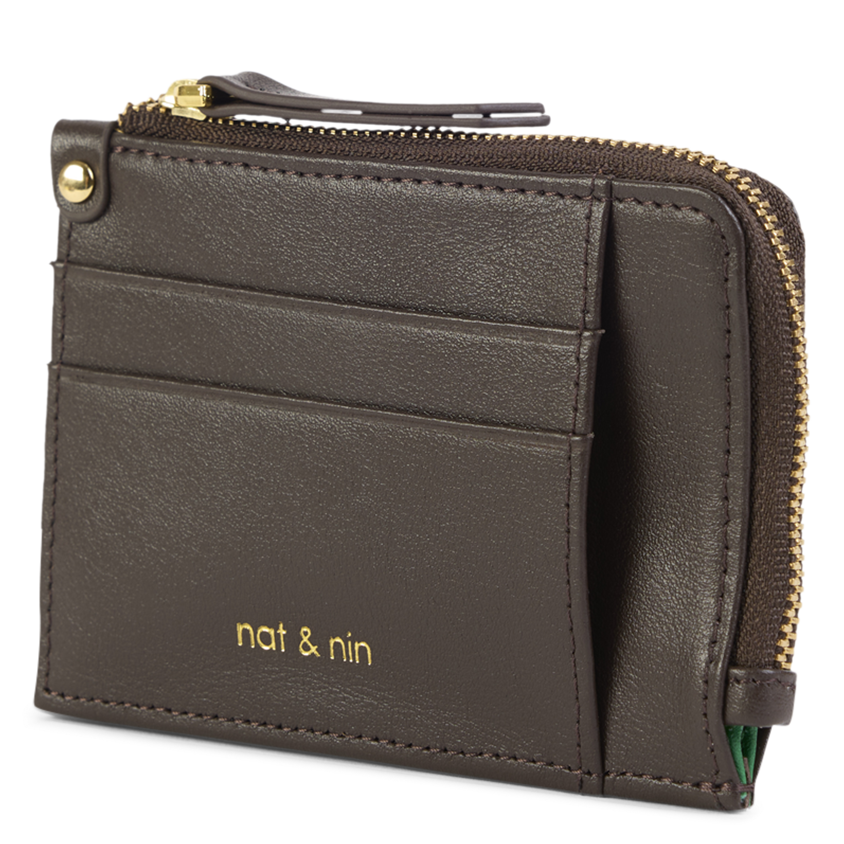 Porte-cartes en cuir NAT & NIN Marron