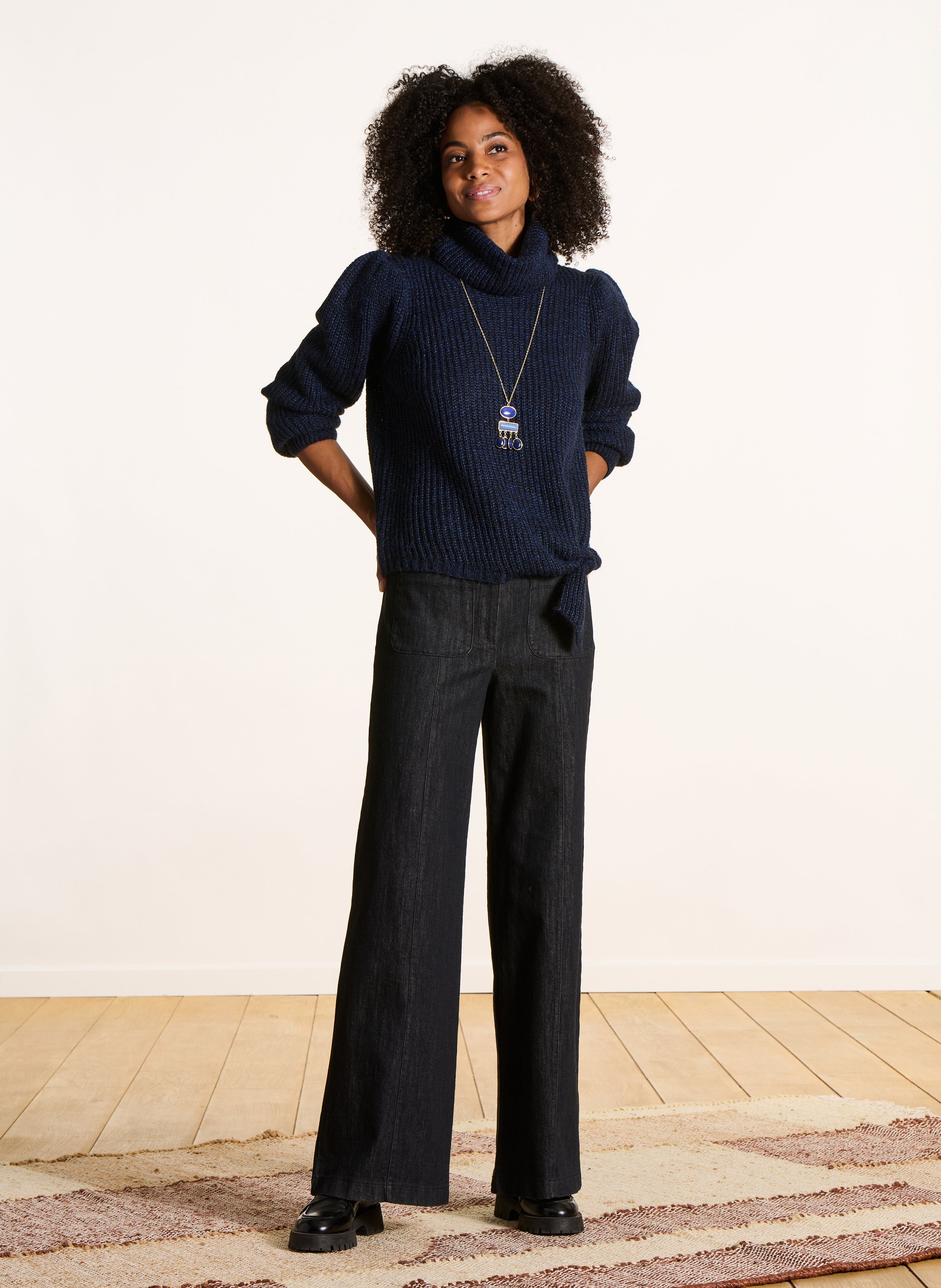 Rollkragenpullover aus Strick LA FEE MARABOUTEE Blau