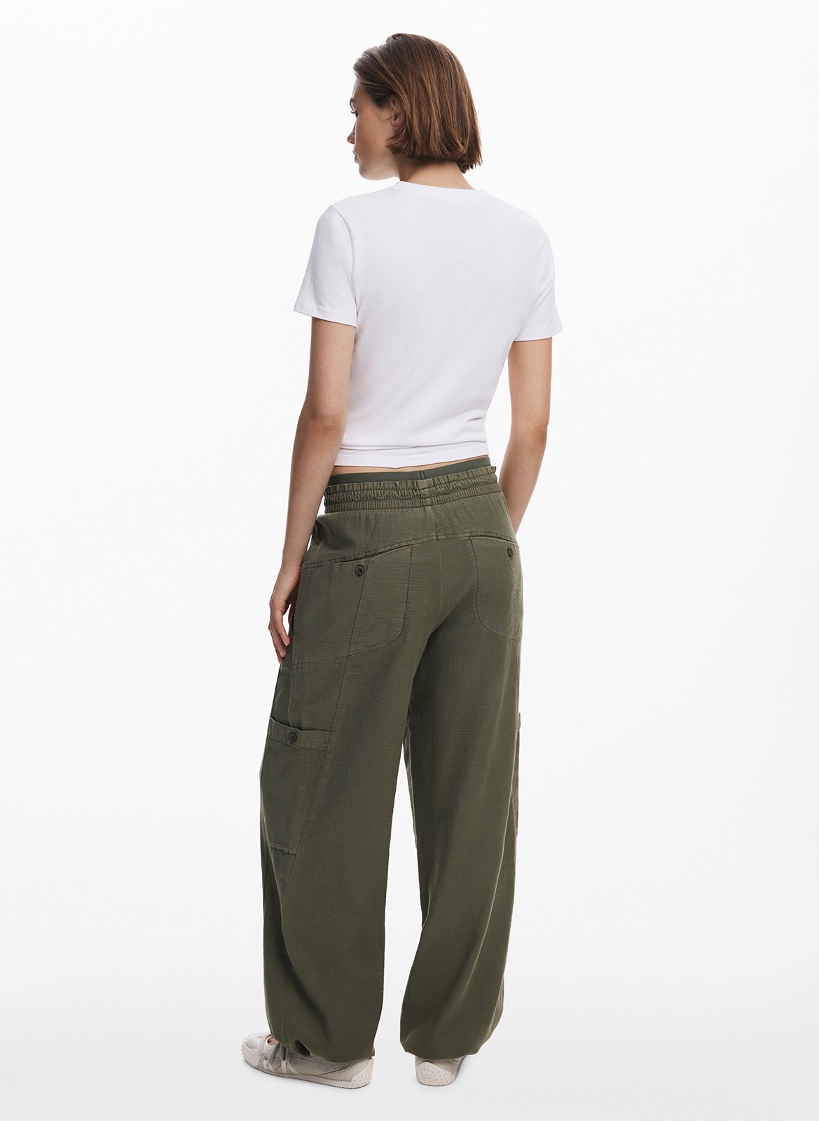 Pantalon large en coton DESIGUAL Vert