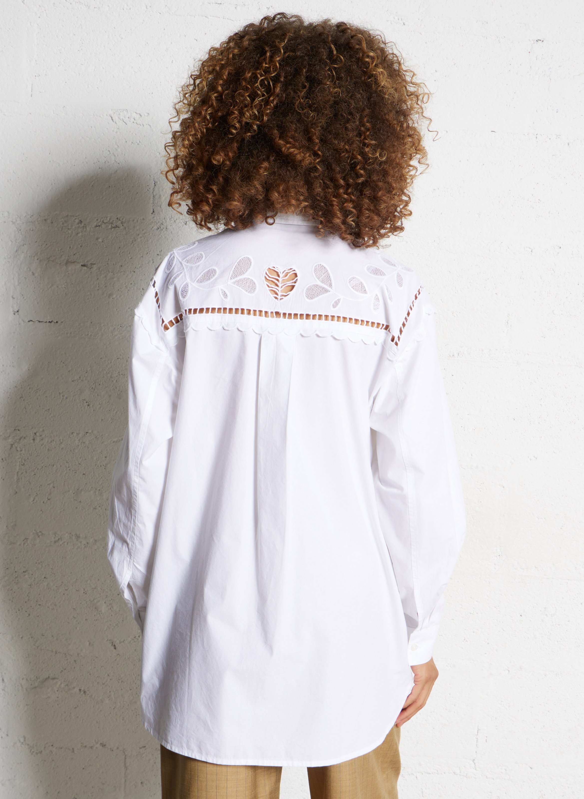 Bio-Baumwollbluse mit klassischem Kragen STELLA NOVA Weiss