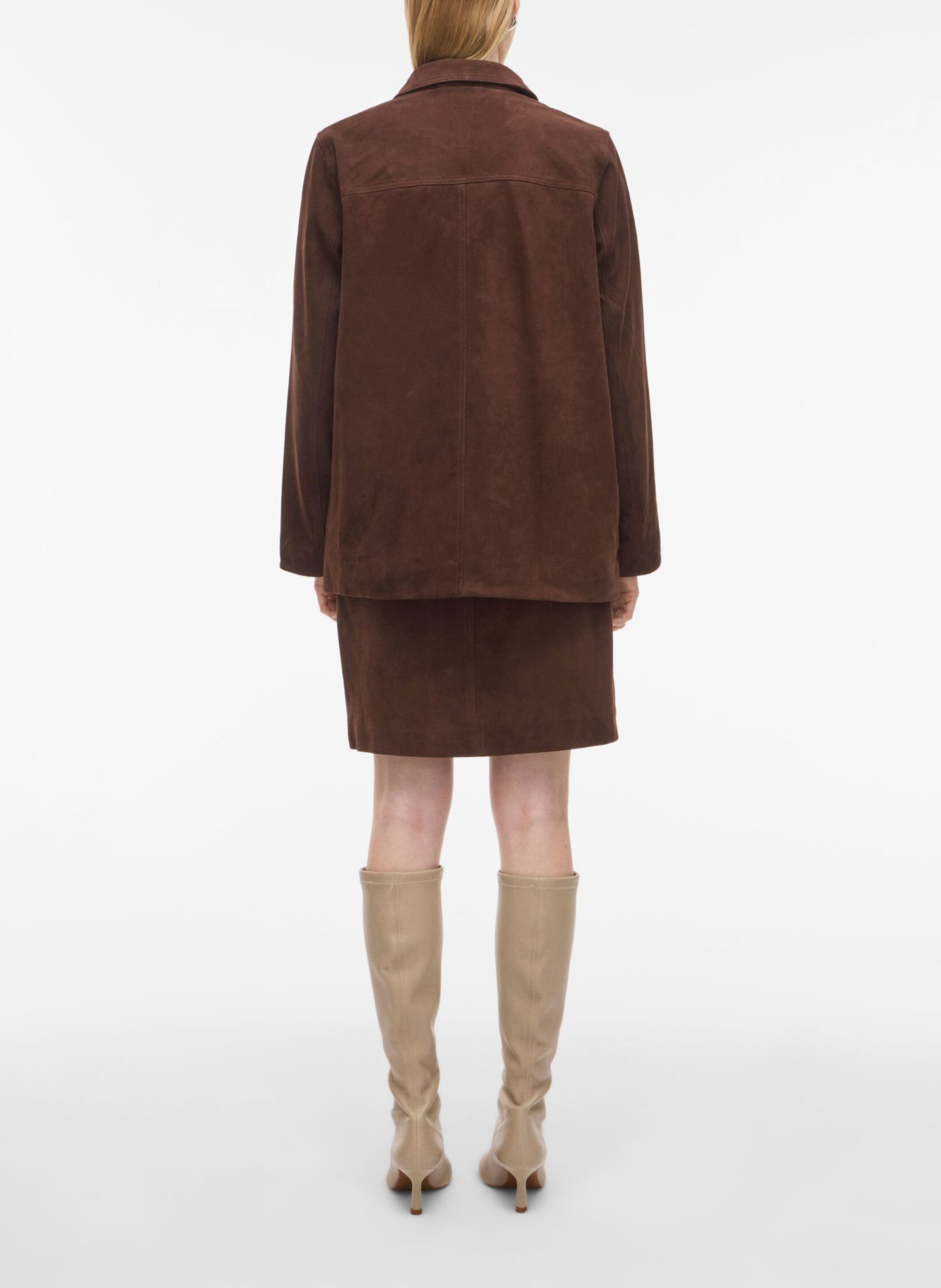 Korte leren rok ROUGE EDIT Bruin