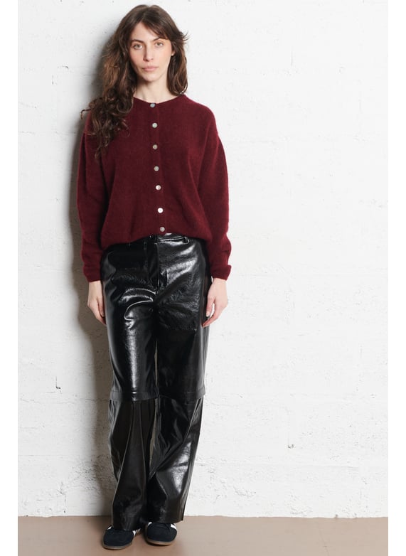 Wijde broek van imitatieleer - Look 2