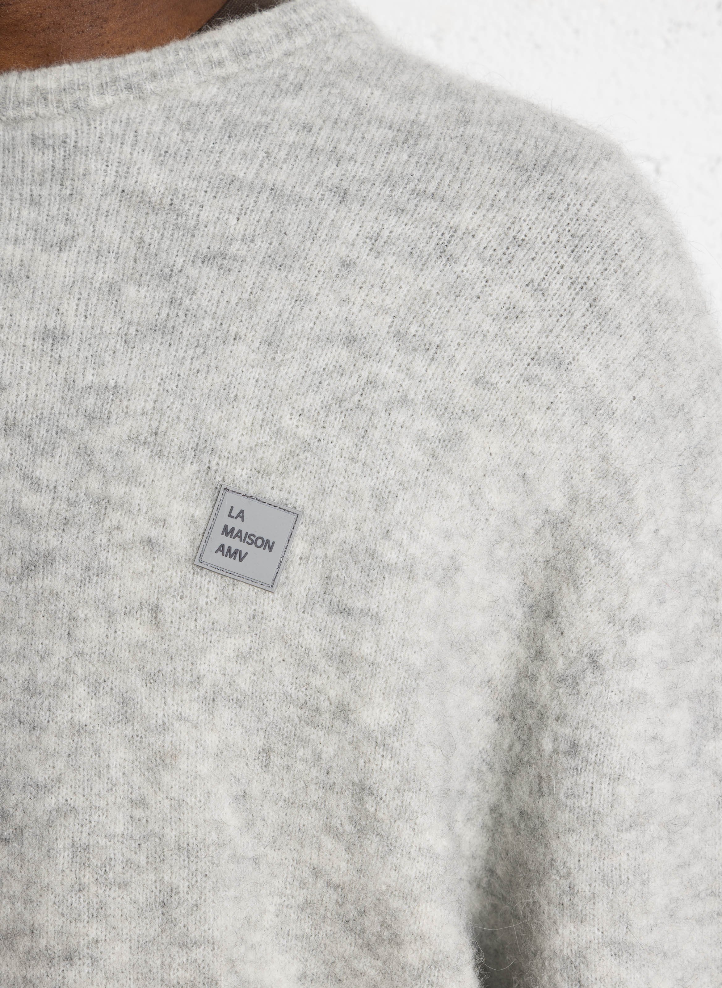 Loose-fit alpaca-blend round-neck sweater AMERICAN VINTAGE Grey