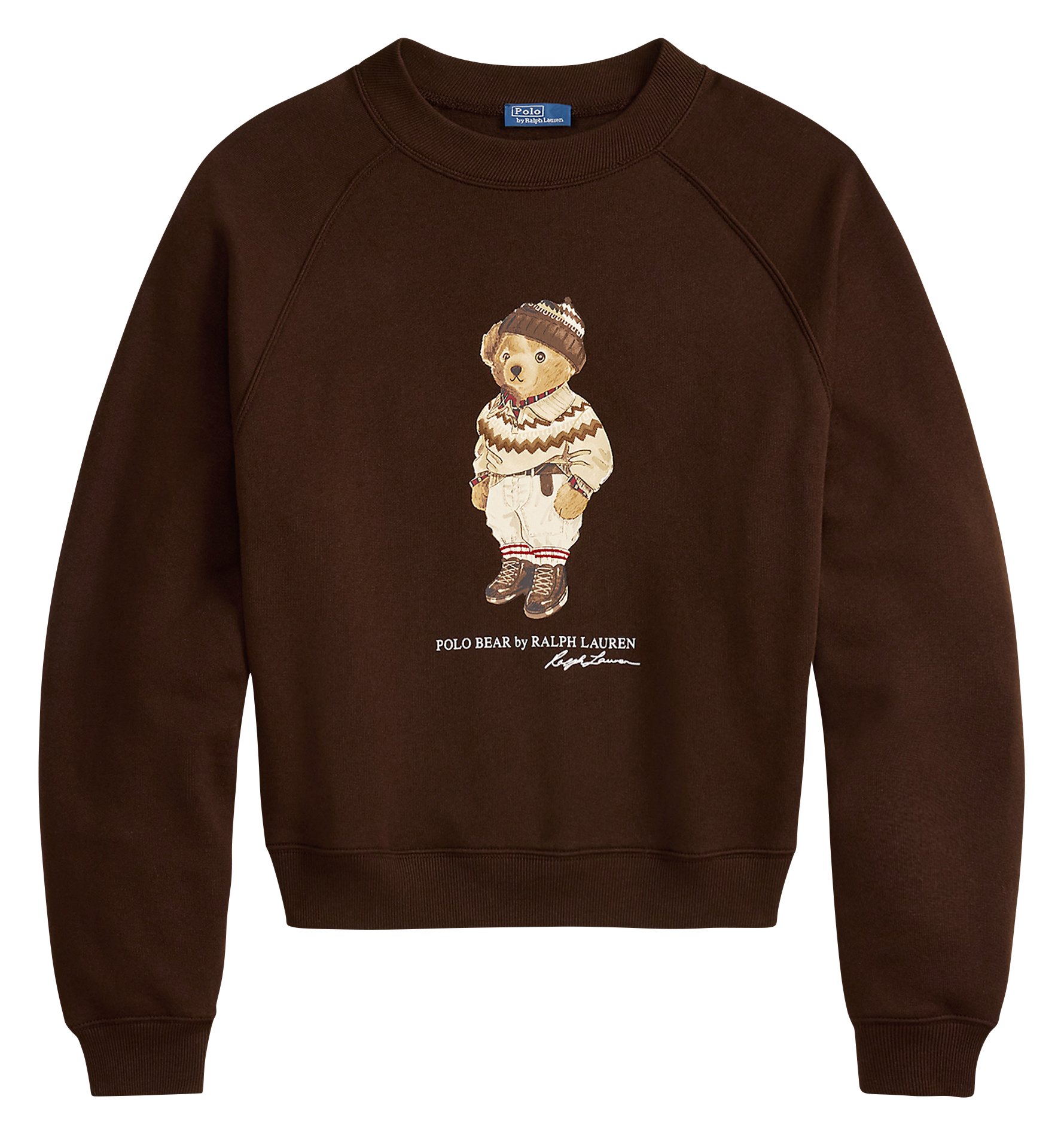Sweat col rond imprimé en coton mélangé POLO RALPH LAUREN Marron