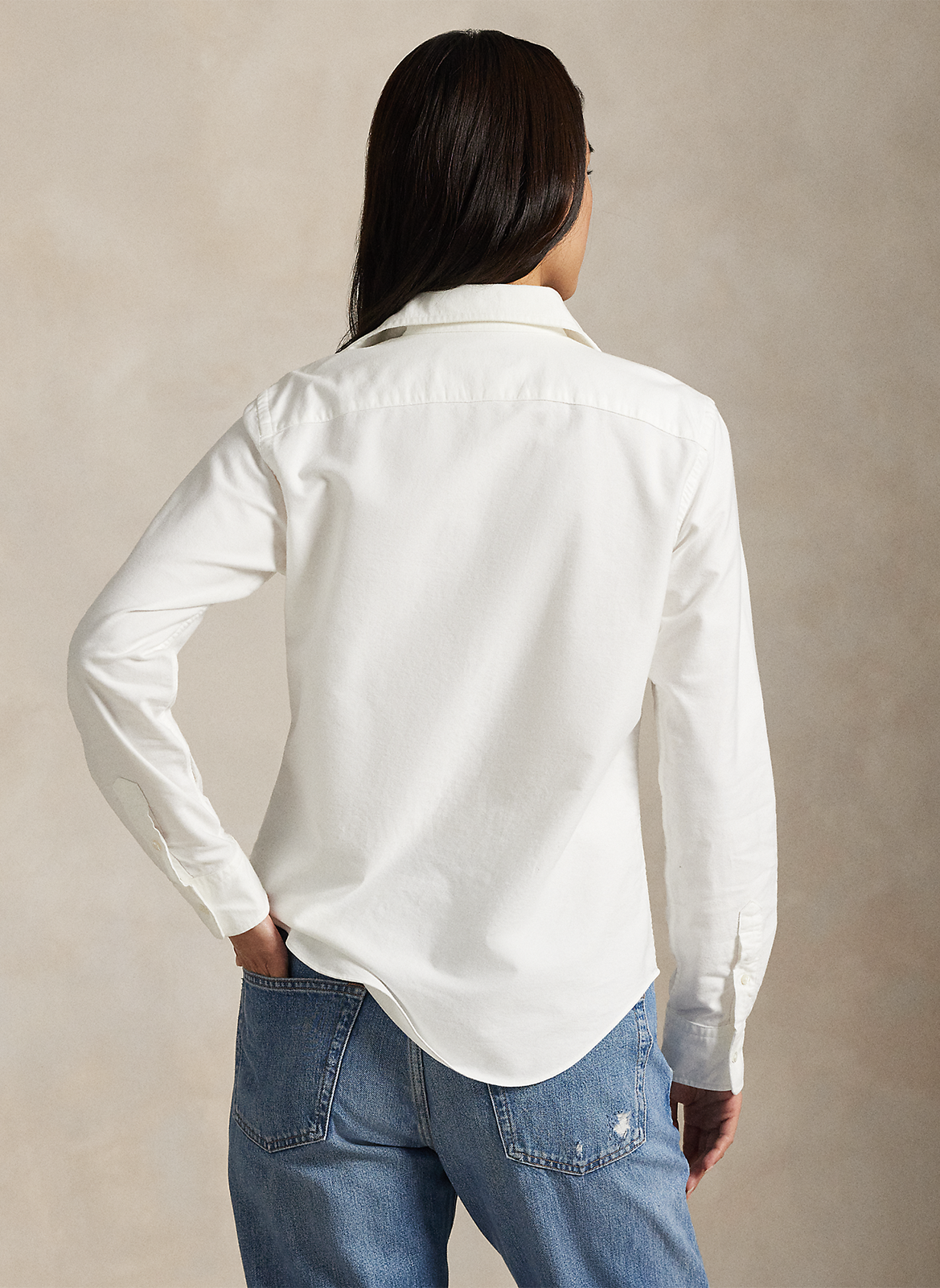 Chemise col classique rayée en coton POLO RALPH LAUREN Blanc