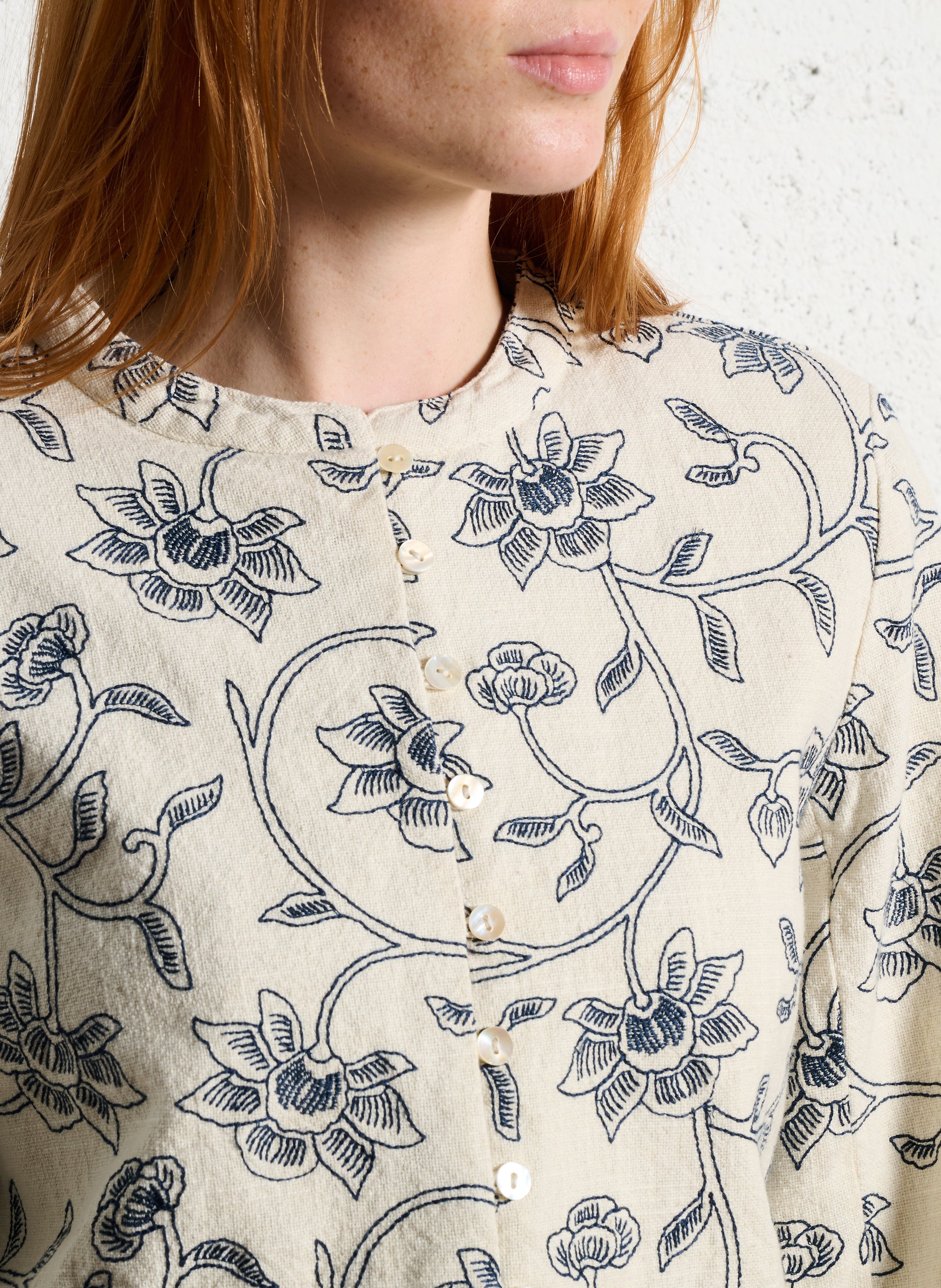 Veste droite en coton MAISON HOTEL Blanc