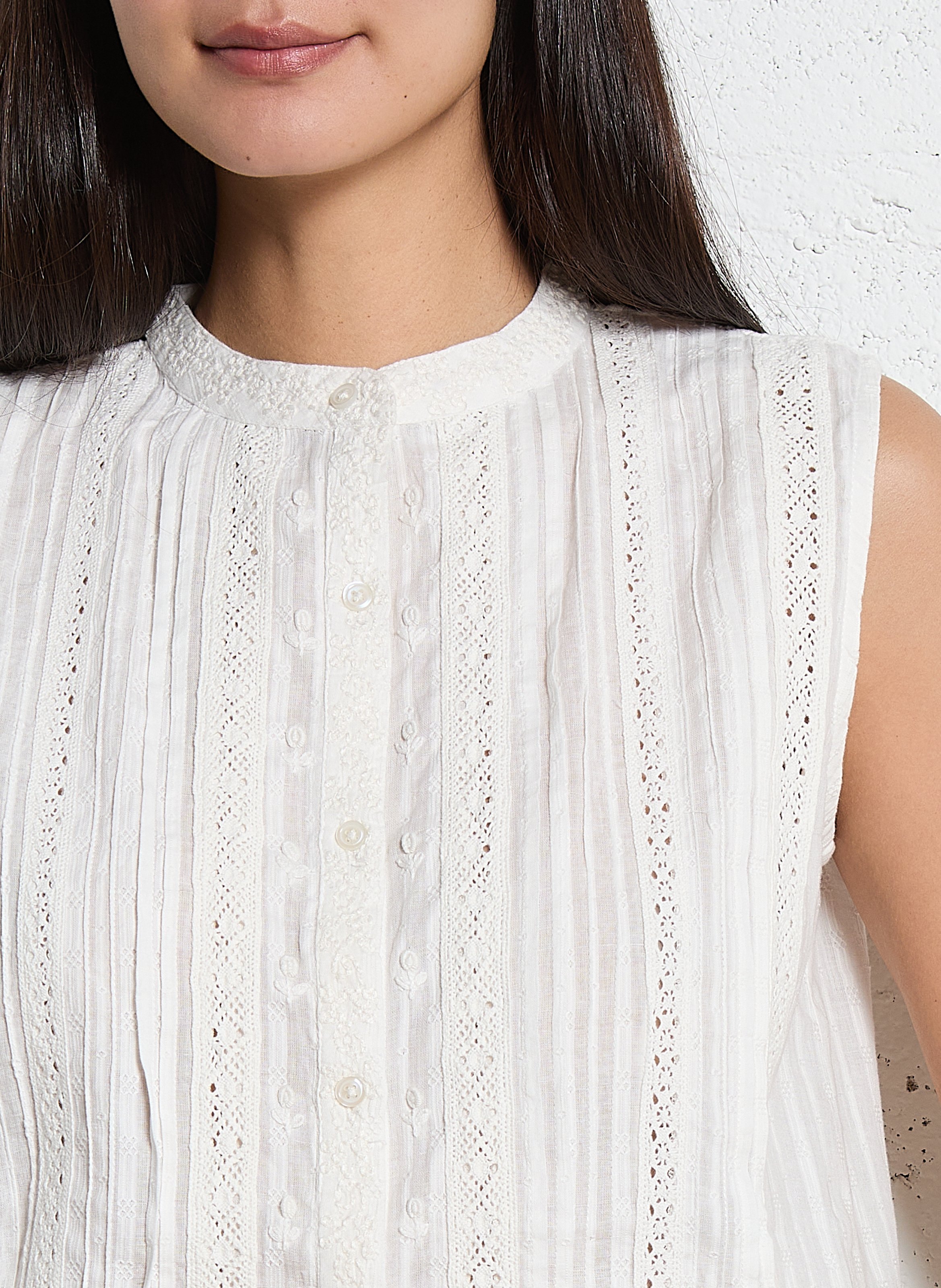 Aimee - Plumetis-Oberteil MAISON HOTEL Weiss