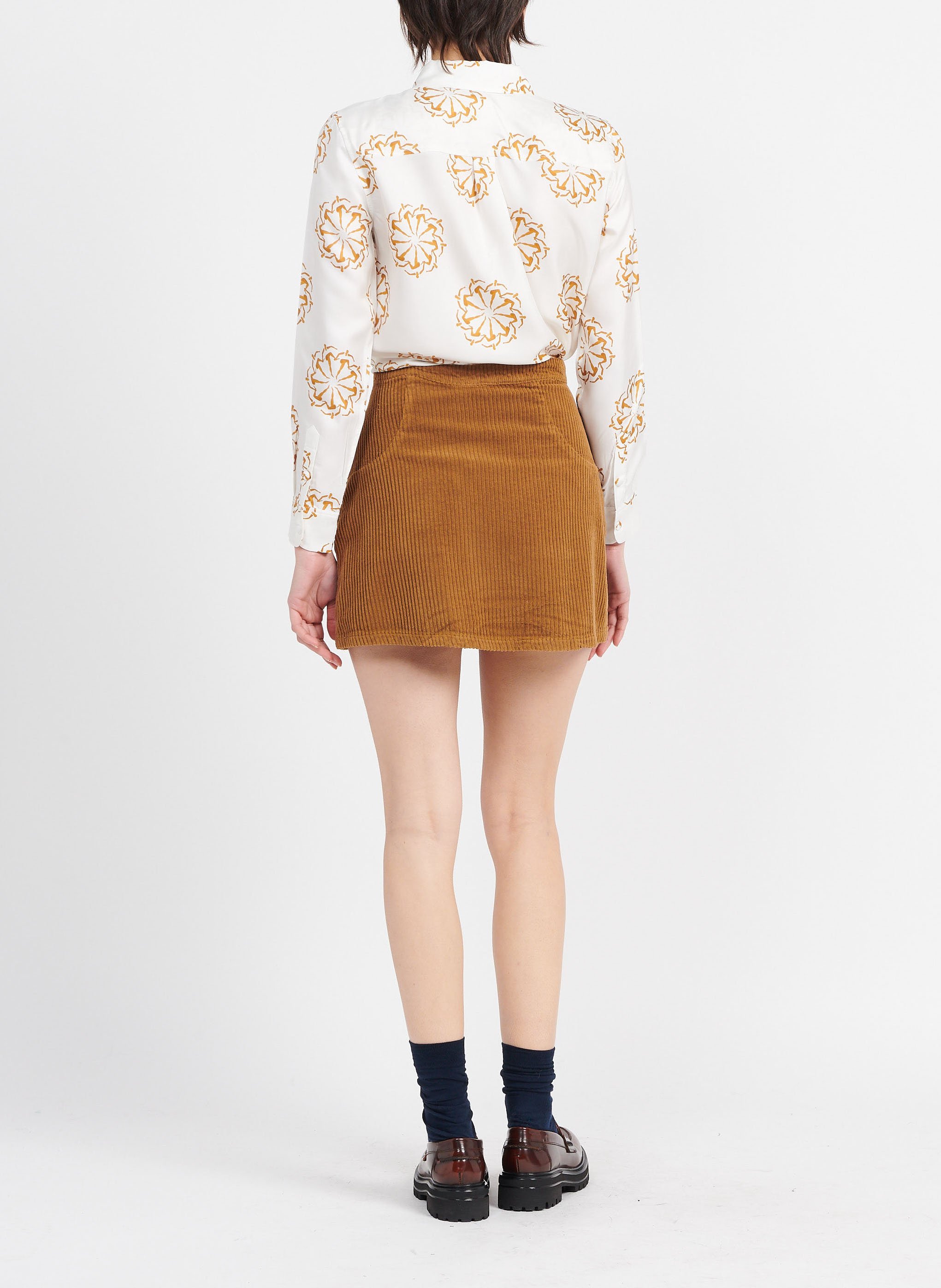 Jupe courte en jean SOI PARIS Beige