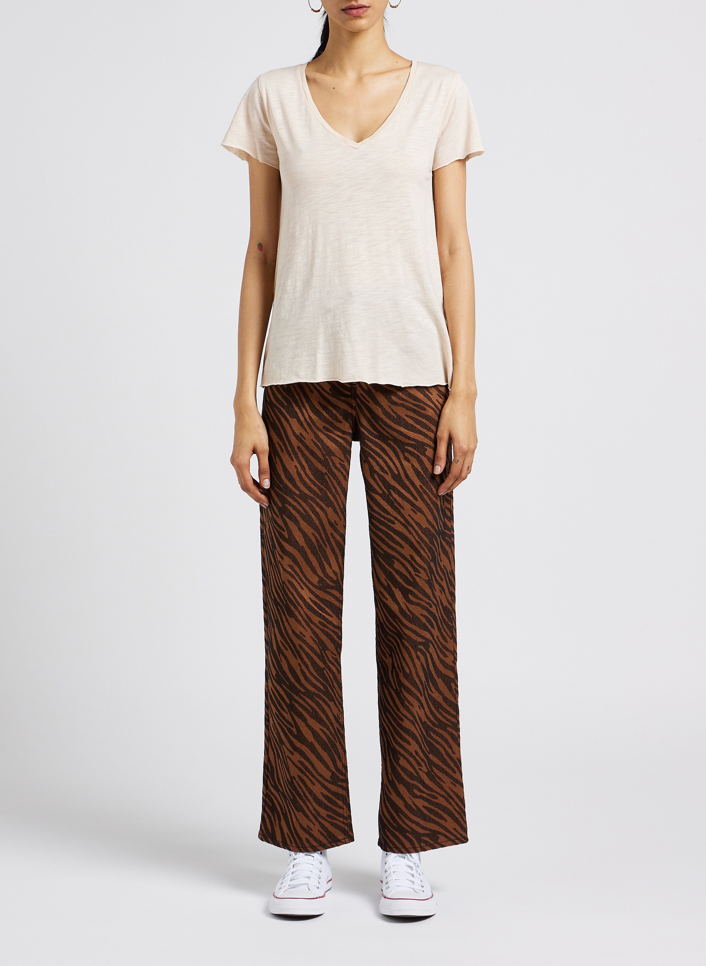 Pantalon droit imprimé en coton mélangé  SAMSOE SAMSOE Multicolore