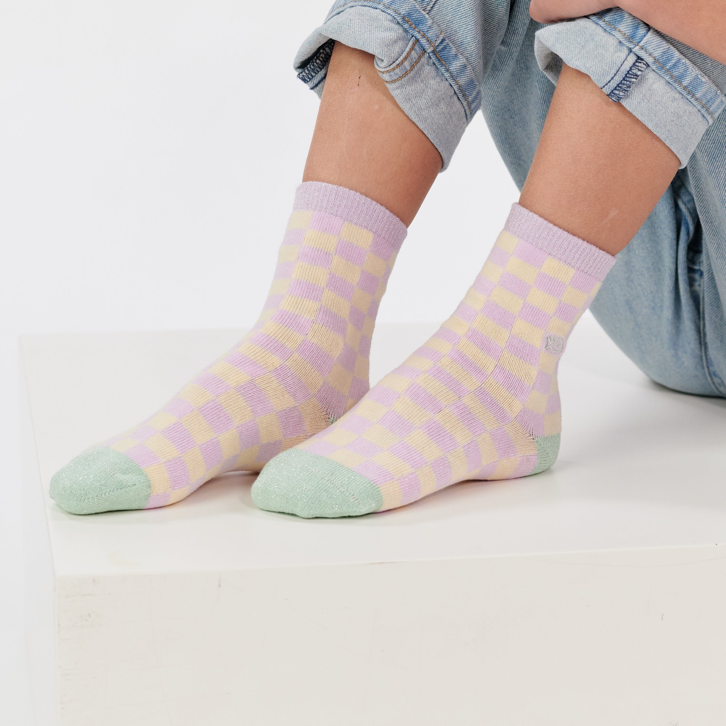 Checked socks BILLYBELT Purple