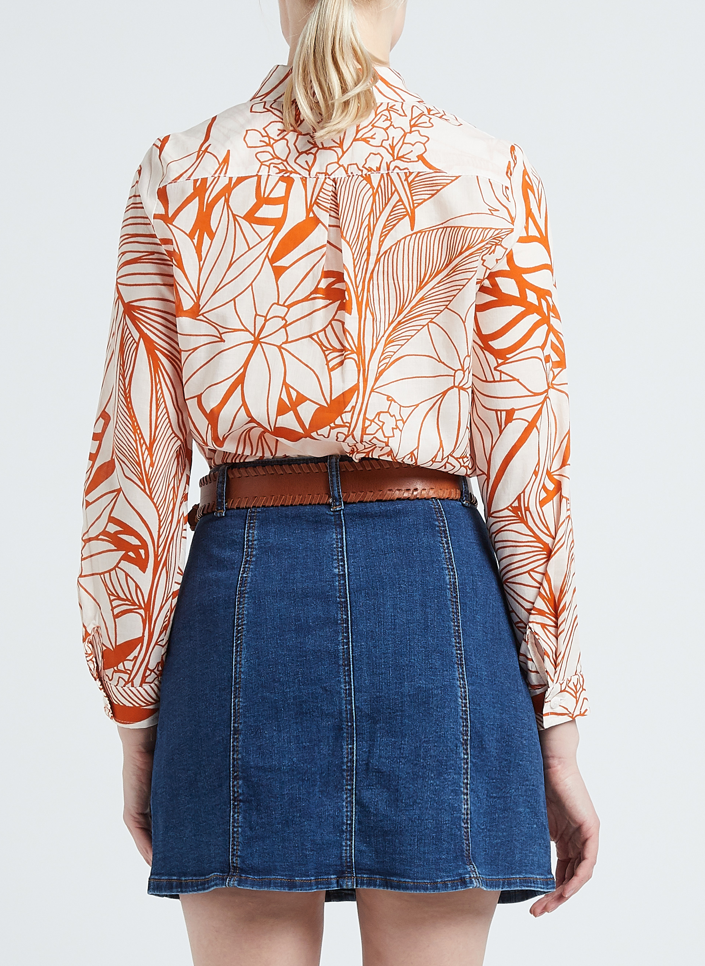 Katoenen overhemd met klassieke kraag LA PETITE FRANCAISE Oranje