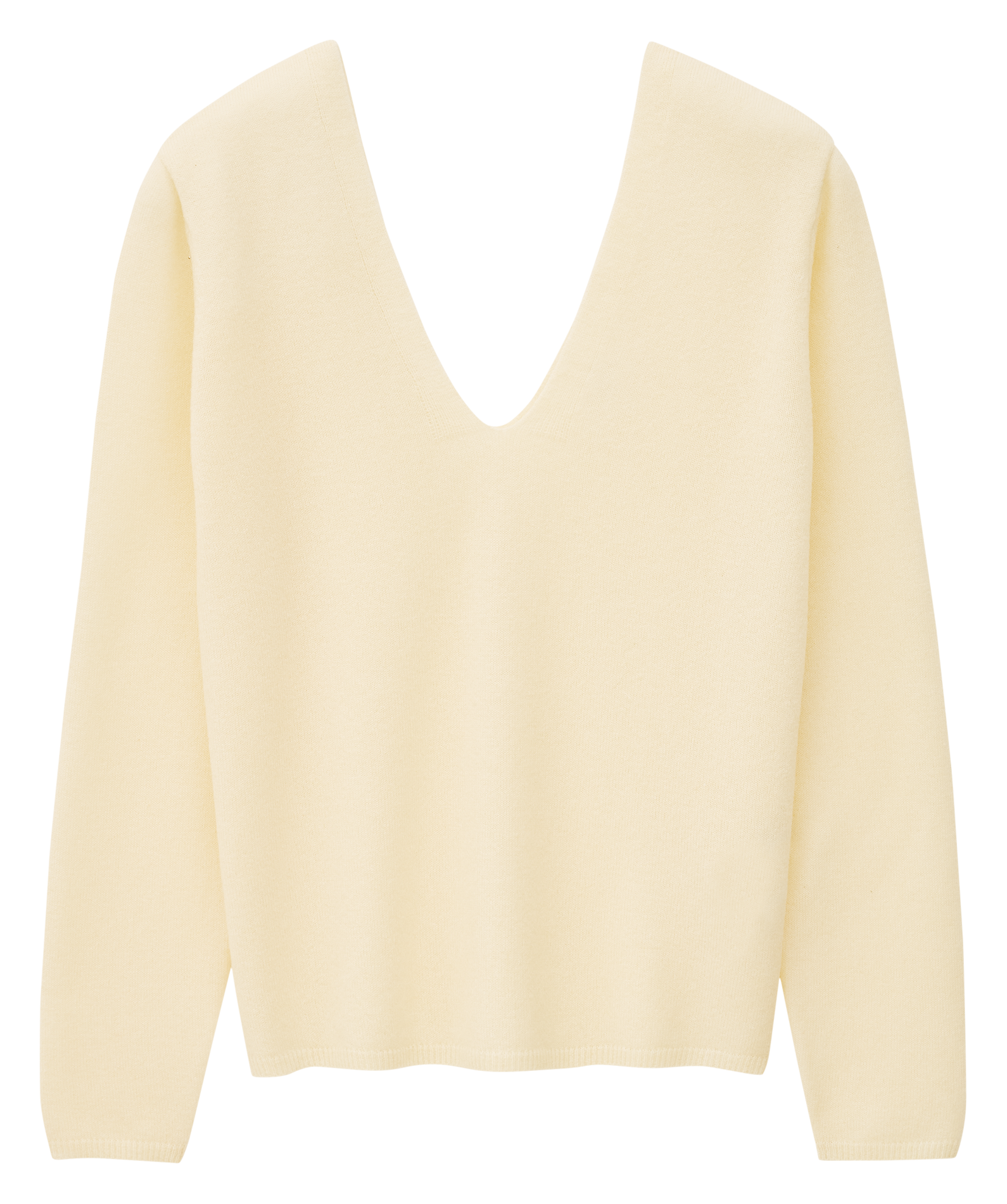 Pull col V uni en laine mélangée BA&SH Beige
