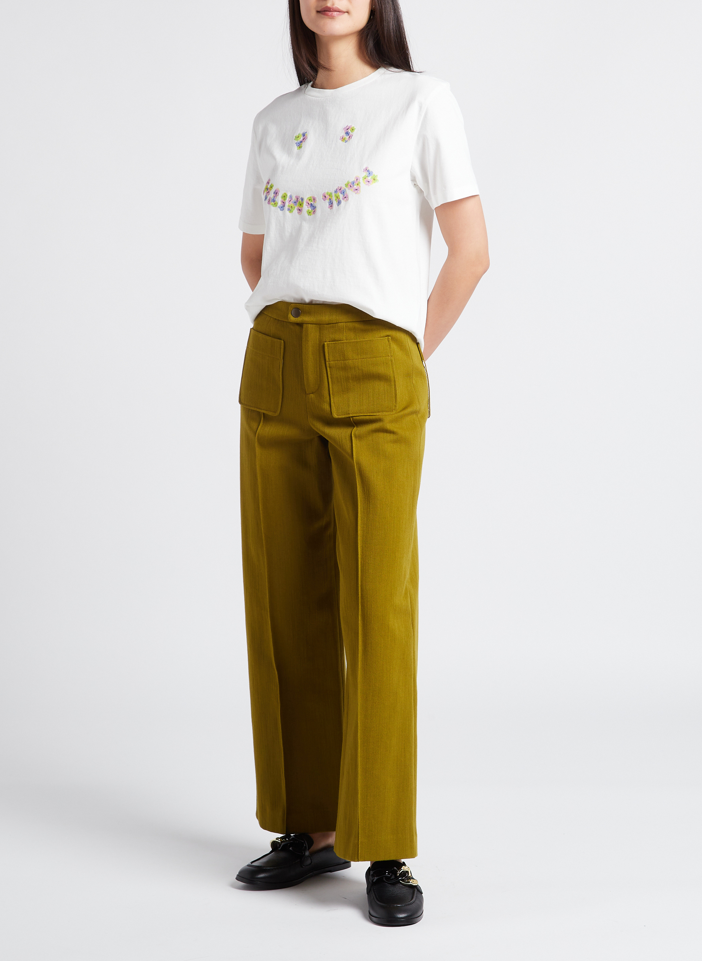 Tee-shirt col rond imprimé en coton bio  PAUL SMITH Blanc