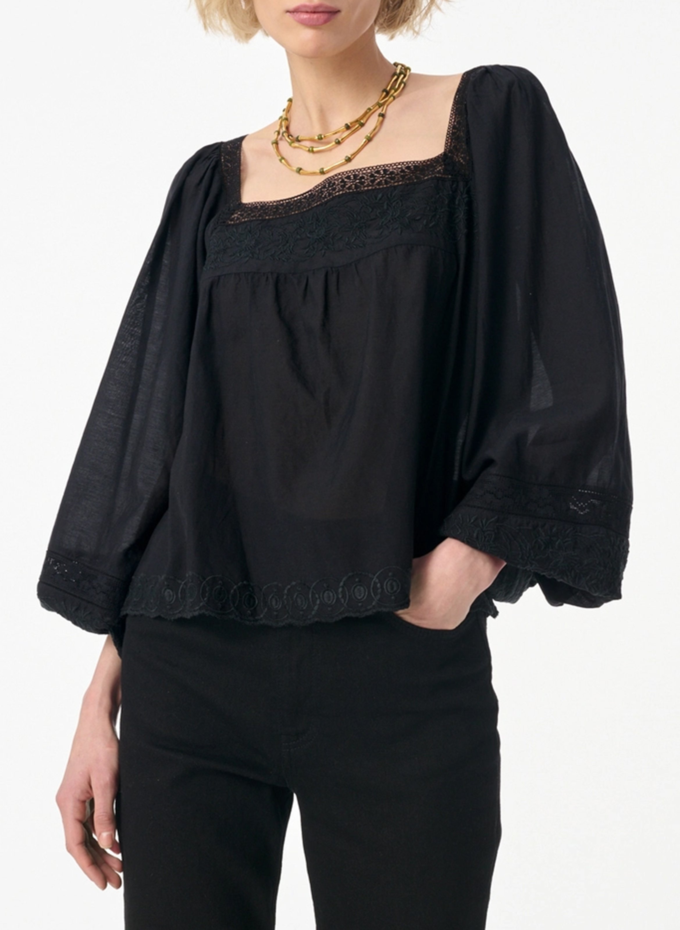 Top ample col carré brodé VANESSA BRUNO