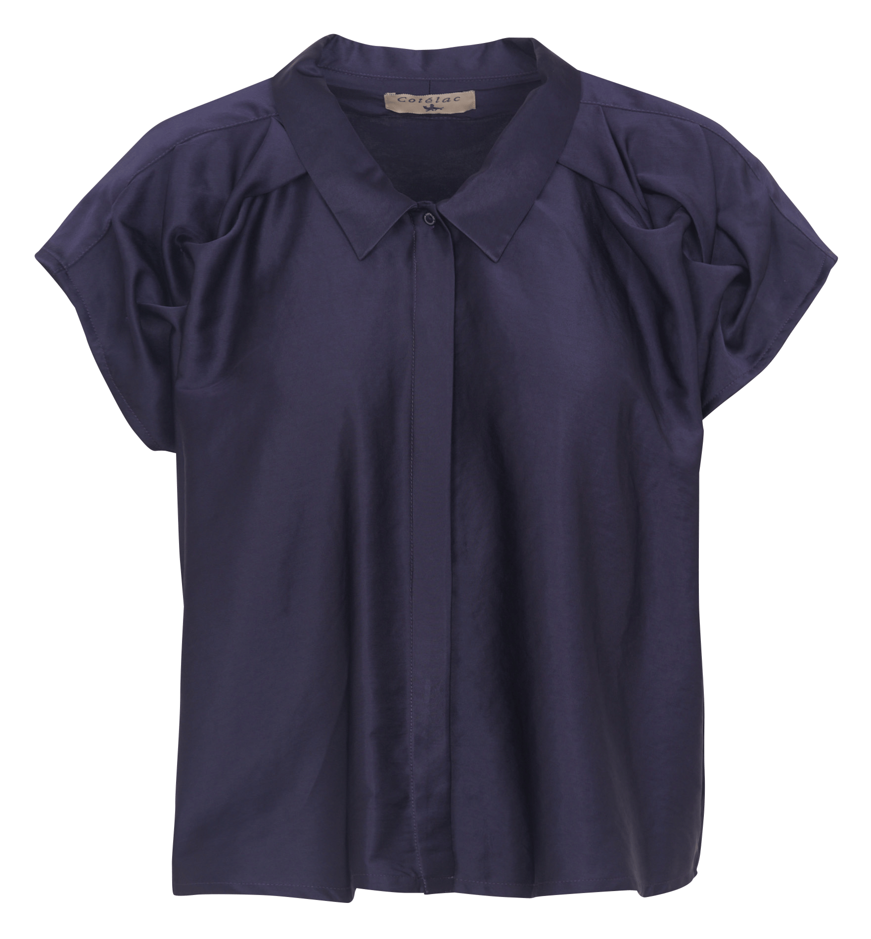 Classic-collar pleated shirt COTELAC Purple