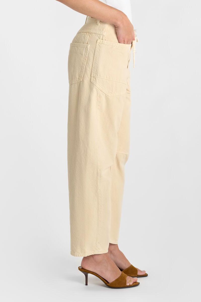 Loose jeans, wide leg, length 34 LE TEMPS DES CERISES Yellow