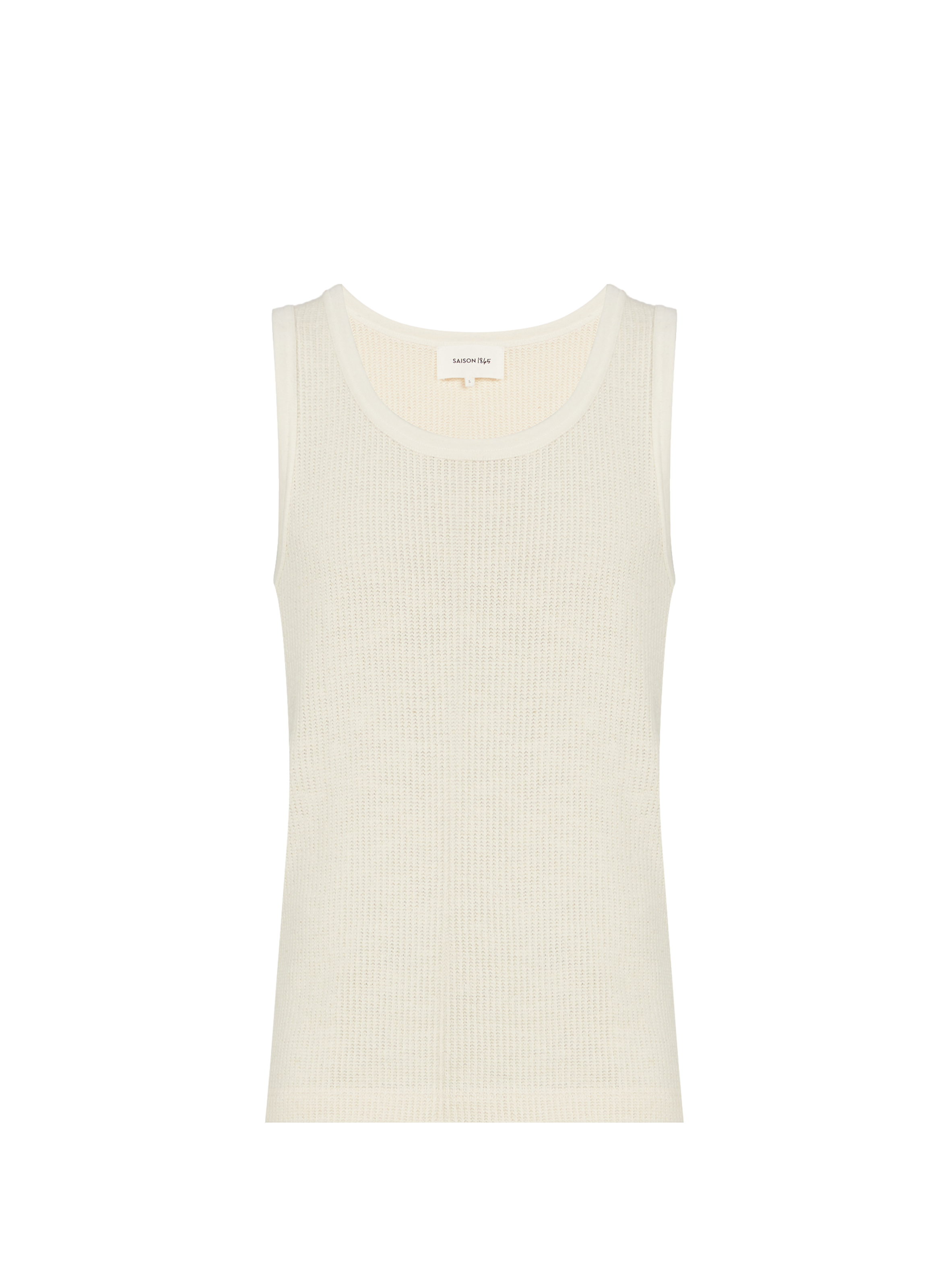 Ribbed cotton tank top SAISON 1865 Beige
