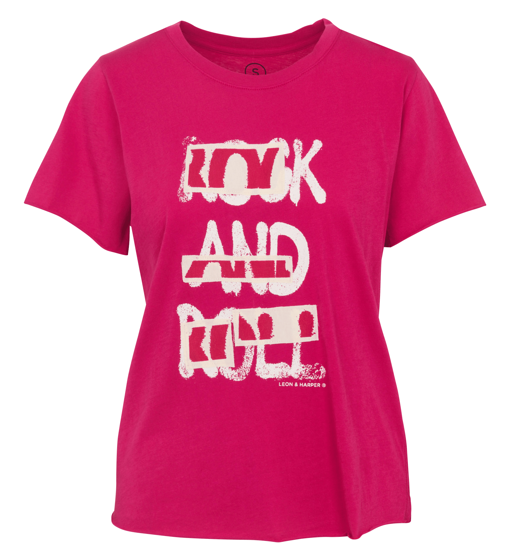 Tee-shirt droit col rond en coton bio LEON & HARPER Rose