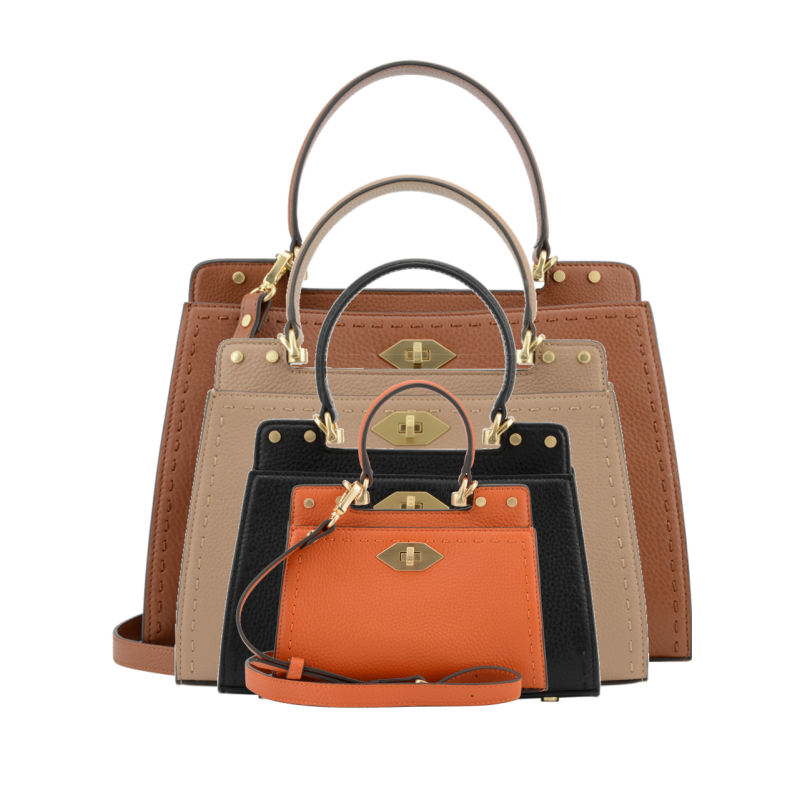 Handbag in calfskin Brown