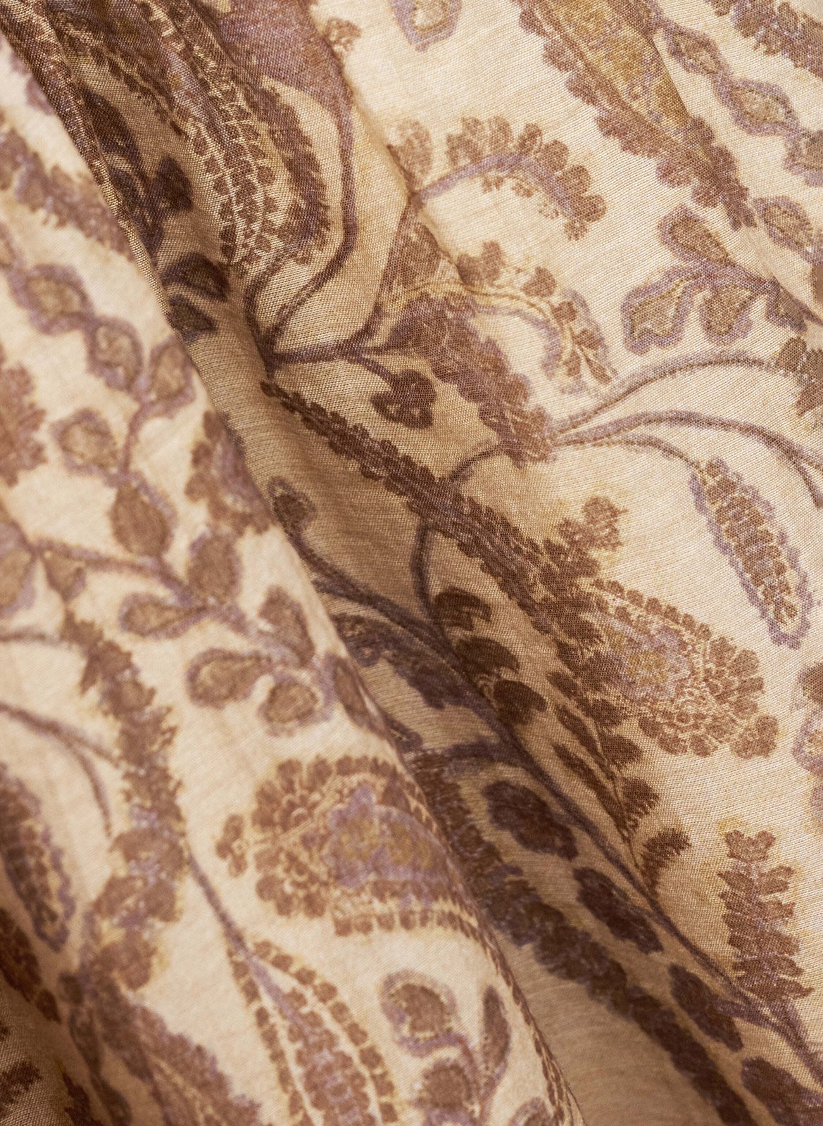 Robe longue col tunisien imprimée BA&SH Beige