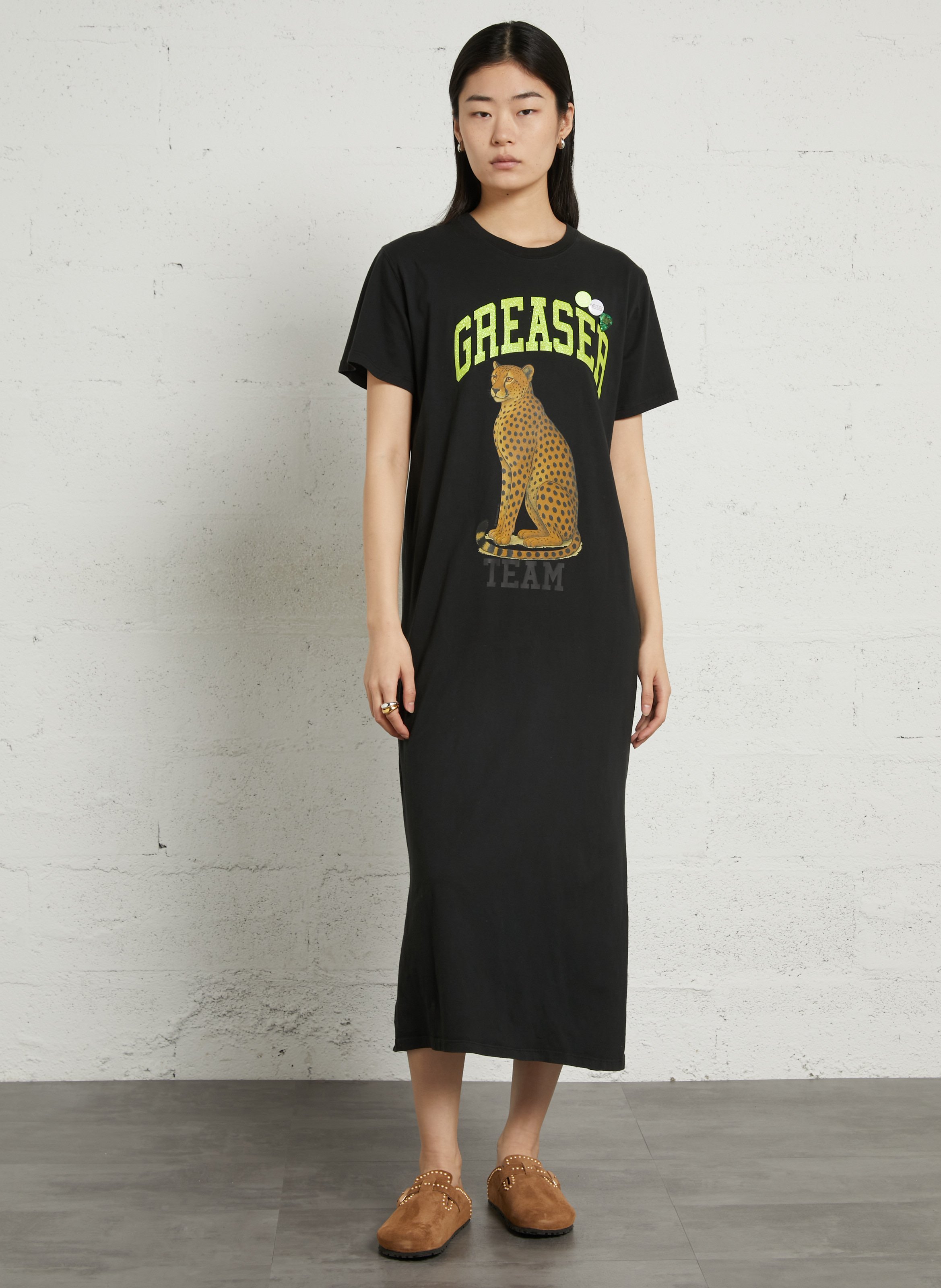 Robe t-shirt longue en coton NEWTONE Noir