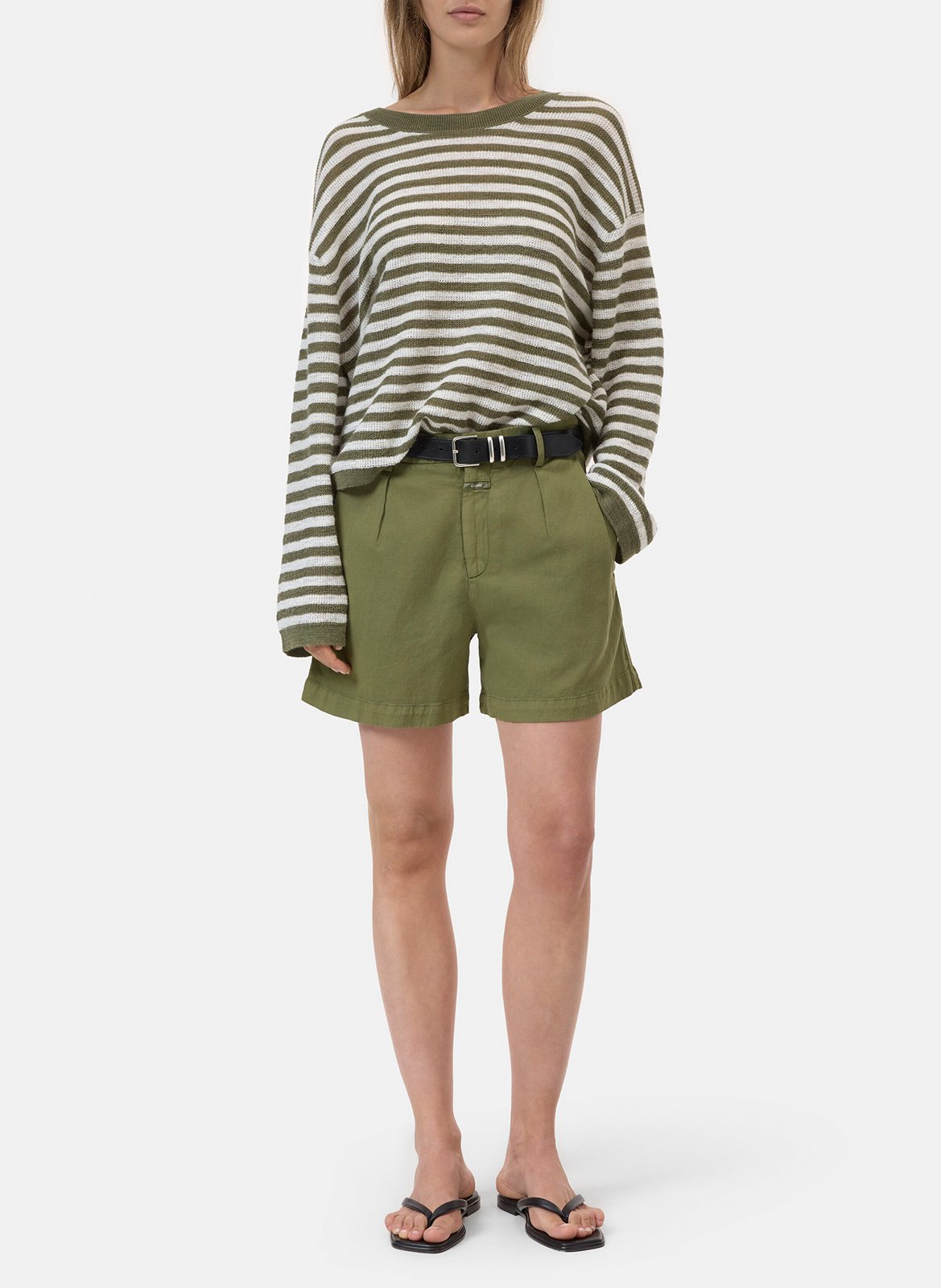 Corta grande plisada lisa CLOSED Verde