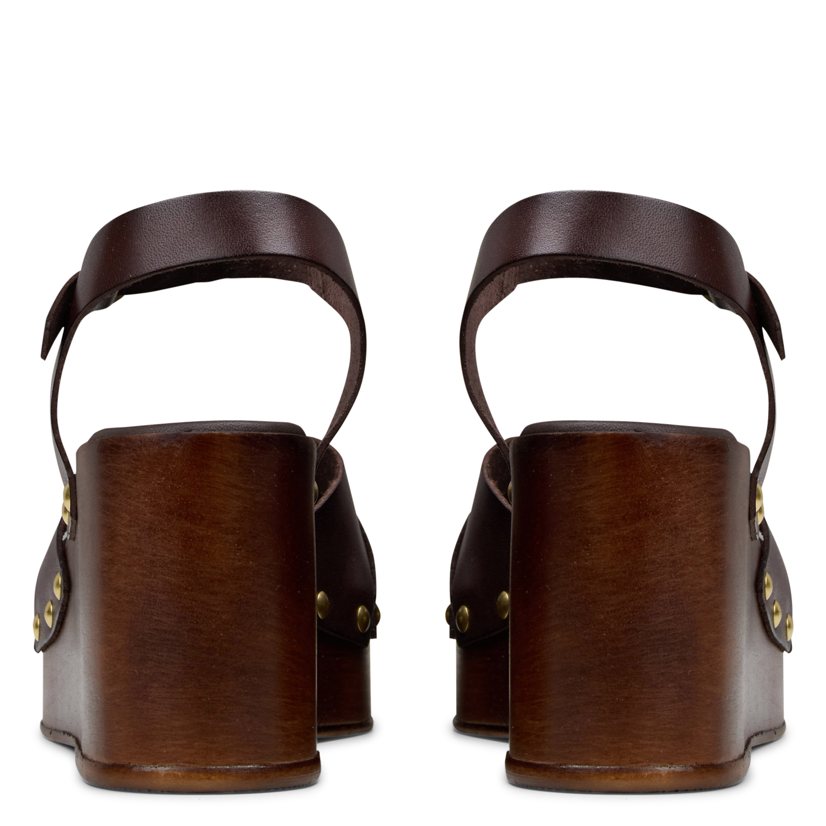 Sandalias de cuña con tiras de cuero MELLOW YELLOW Marron