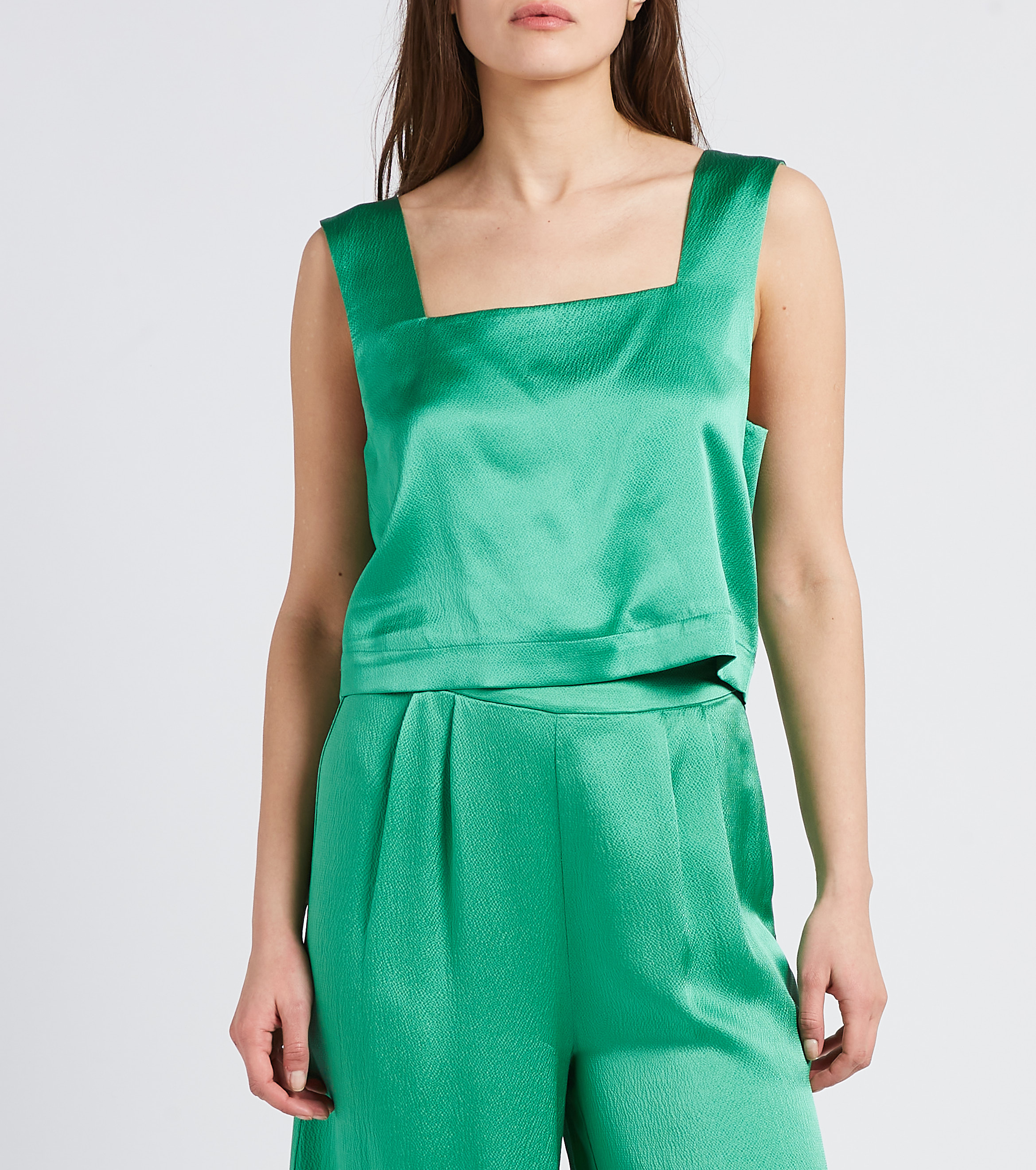 Top à bretelles en soie  KARMA KOMA Vert