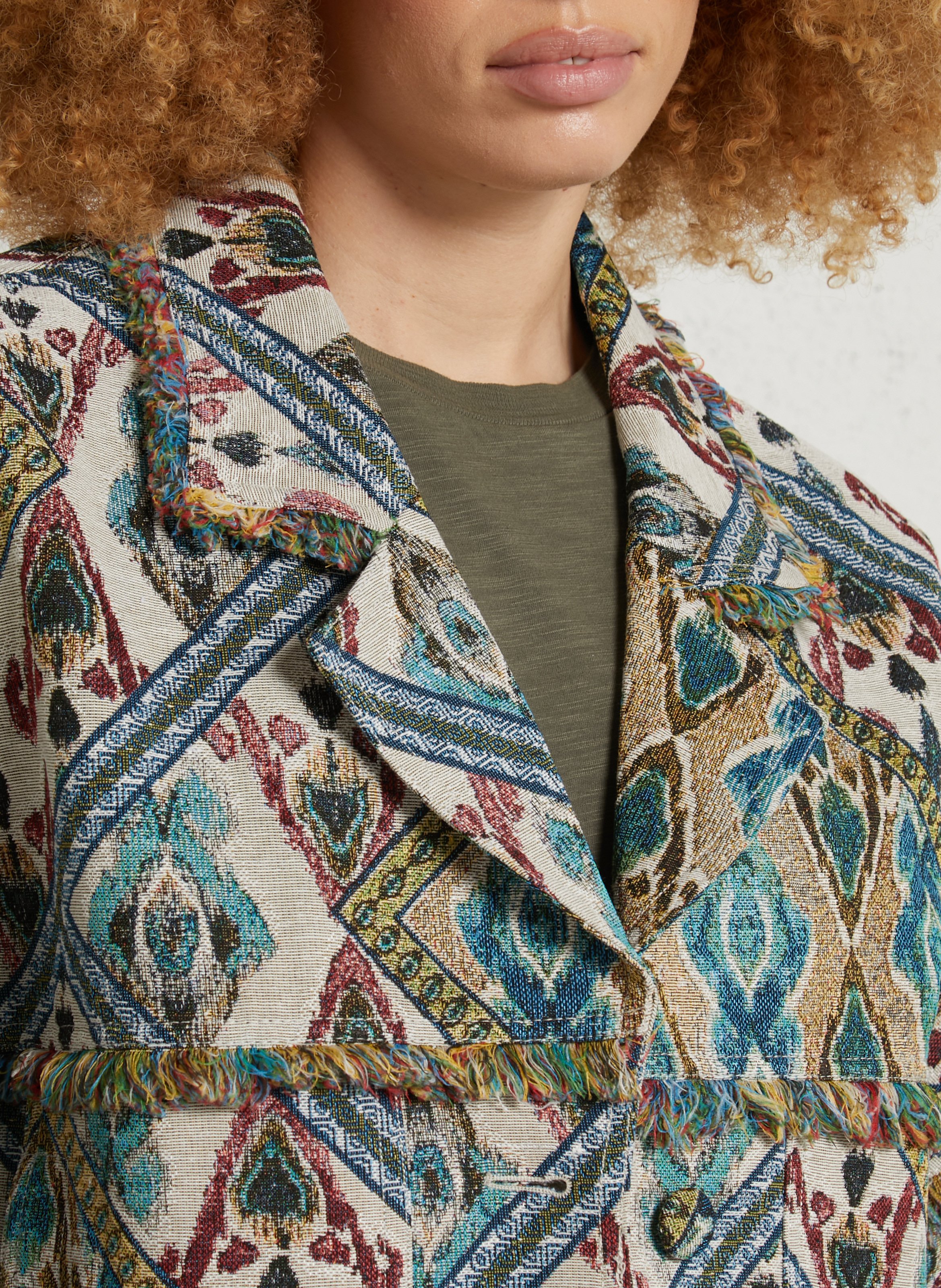 Oversize-Blazer mit Reverskragen aus Jacquard MOMONI Mehrfarbig