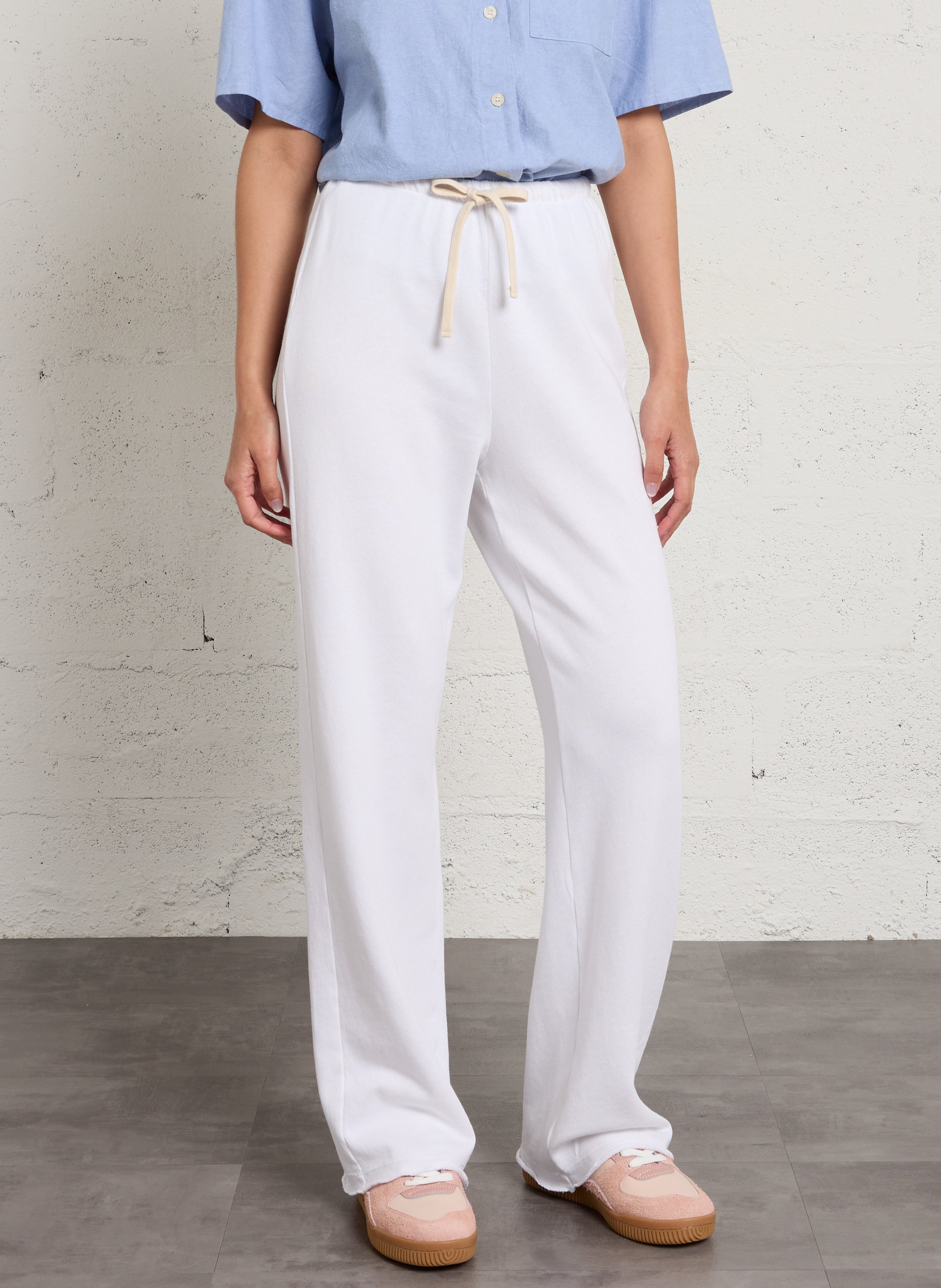 Loose straight cotton joggers AMERICAN VINTAGE White