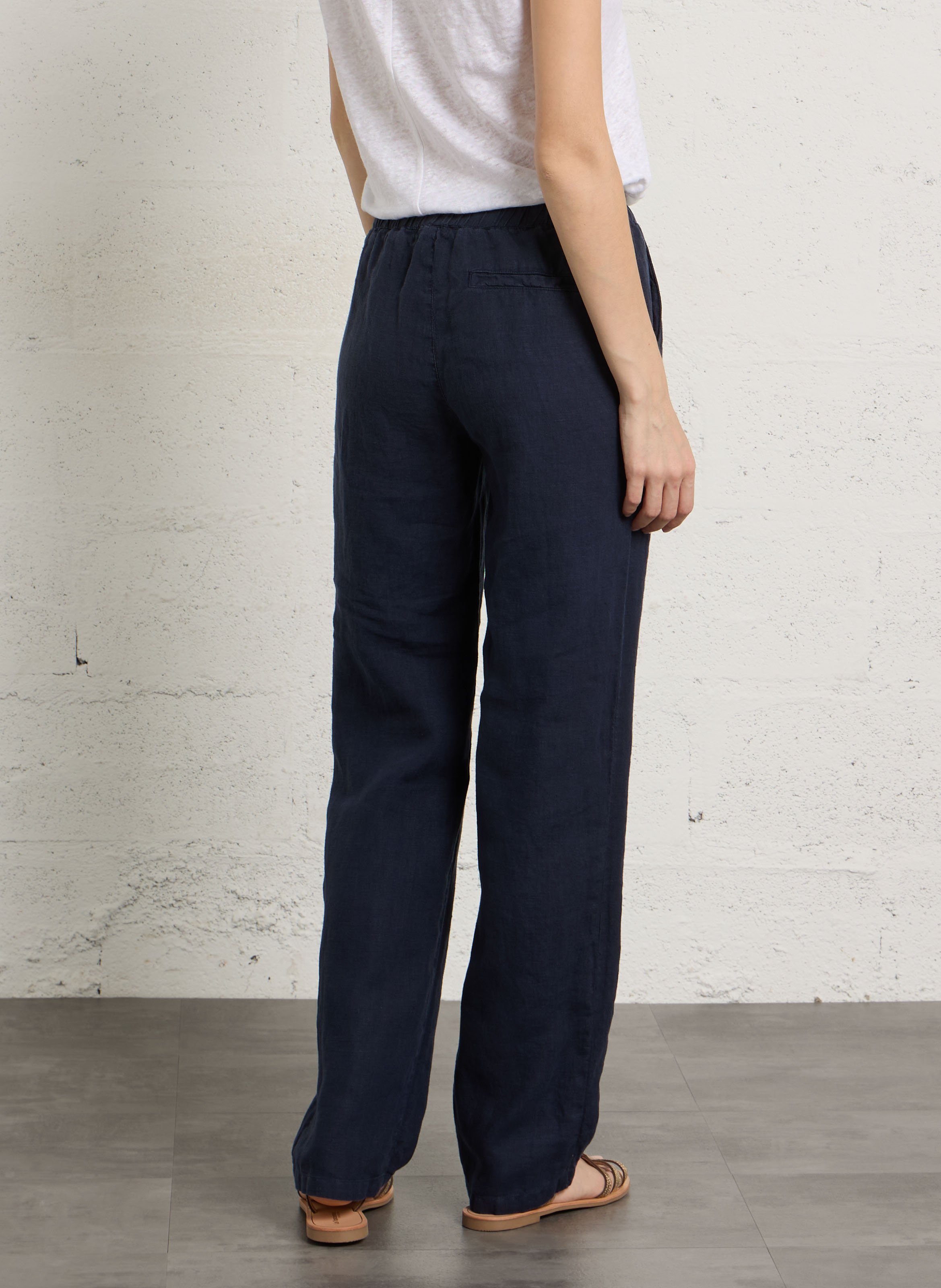 Rechte broek van linnen ARMOR LUX Blauw